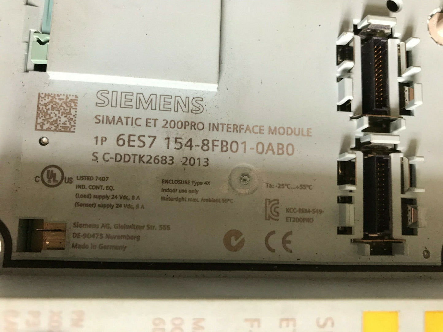 Siemens 6Es7 154-8Fb01-0Ab0,Simatic Et 200Pro F-Cpu Interface Module,Sn