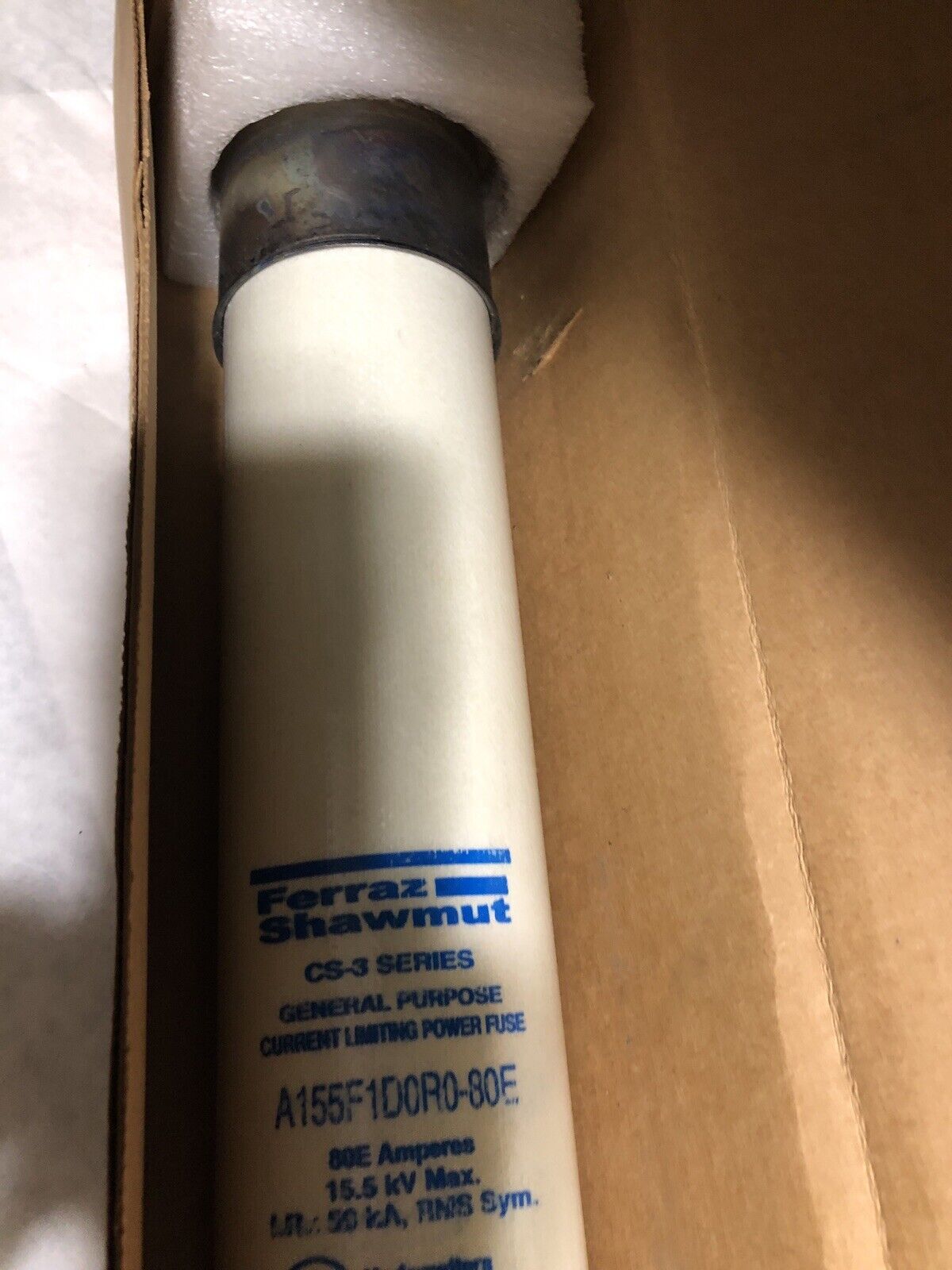 New Ferraz Shawmut 15.5 Kv 80E Rated Ferrulemin A155f1d0r0-80E,Bc