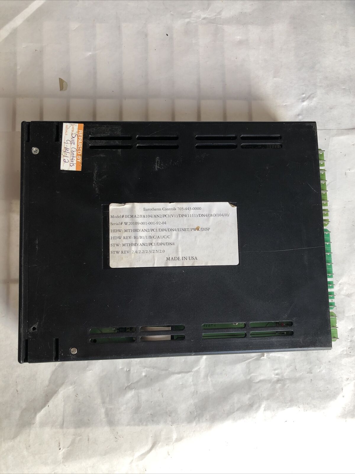 Eurotherm Control Master 104,Ecma2/Fa104/An2/Pc1(V1)/Dp4(1111)/Dn4/(Ao/104/0),Fi