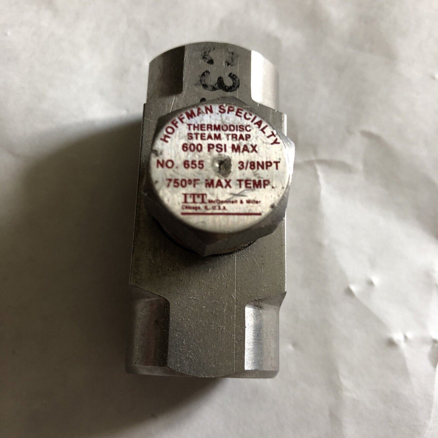New 3/8” Itt Hoffman No 655 Steam Trap Thermodisc Trap 655 600Psi,Bu,Bp