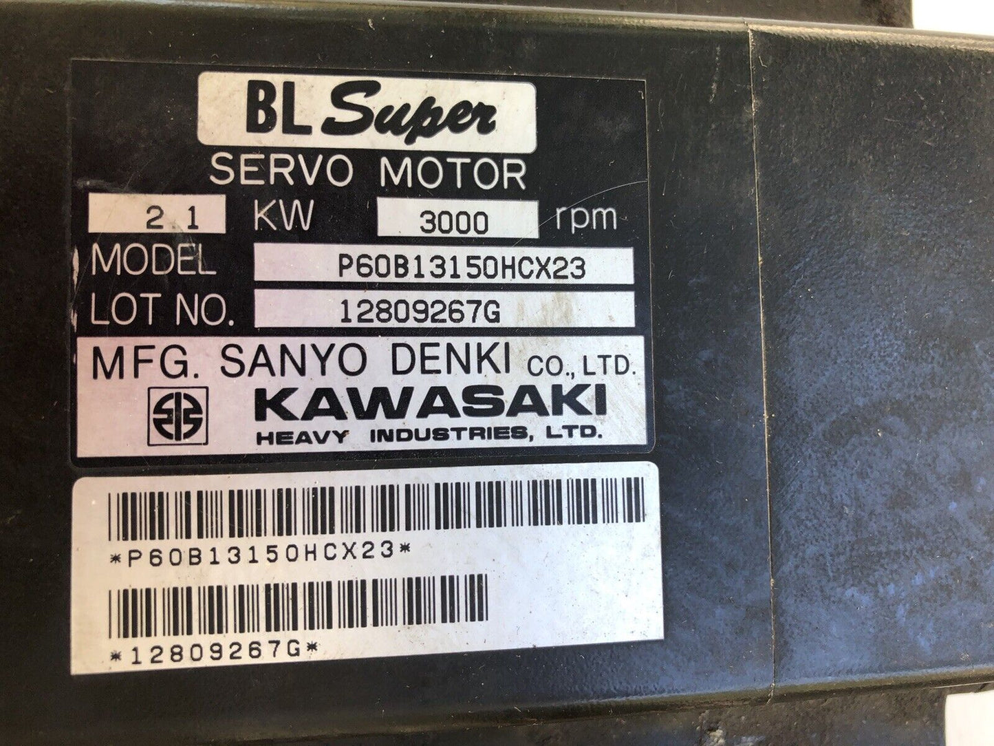 Sanyo Denki P60b13150hcx23 Servo Motor, 2.1 Kw, 3000 Rpm (Connect Damaged),Tg