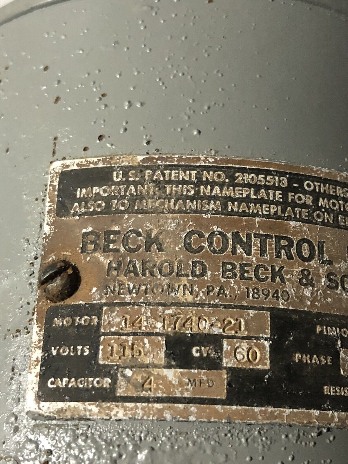Beck 14-1740-21 Actuator Motor 14-9940-02,Beck Control Motor 14-1740-21,To