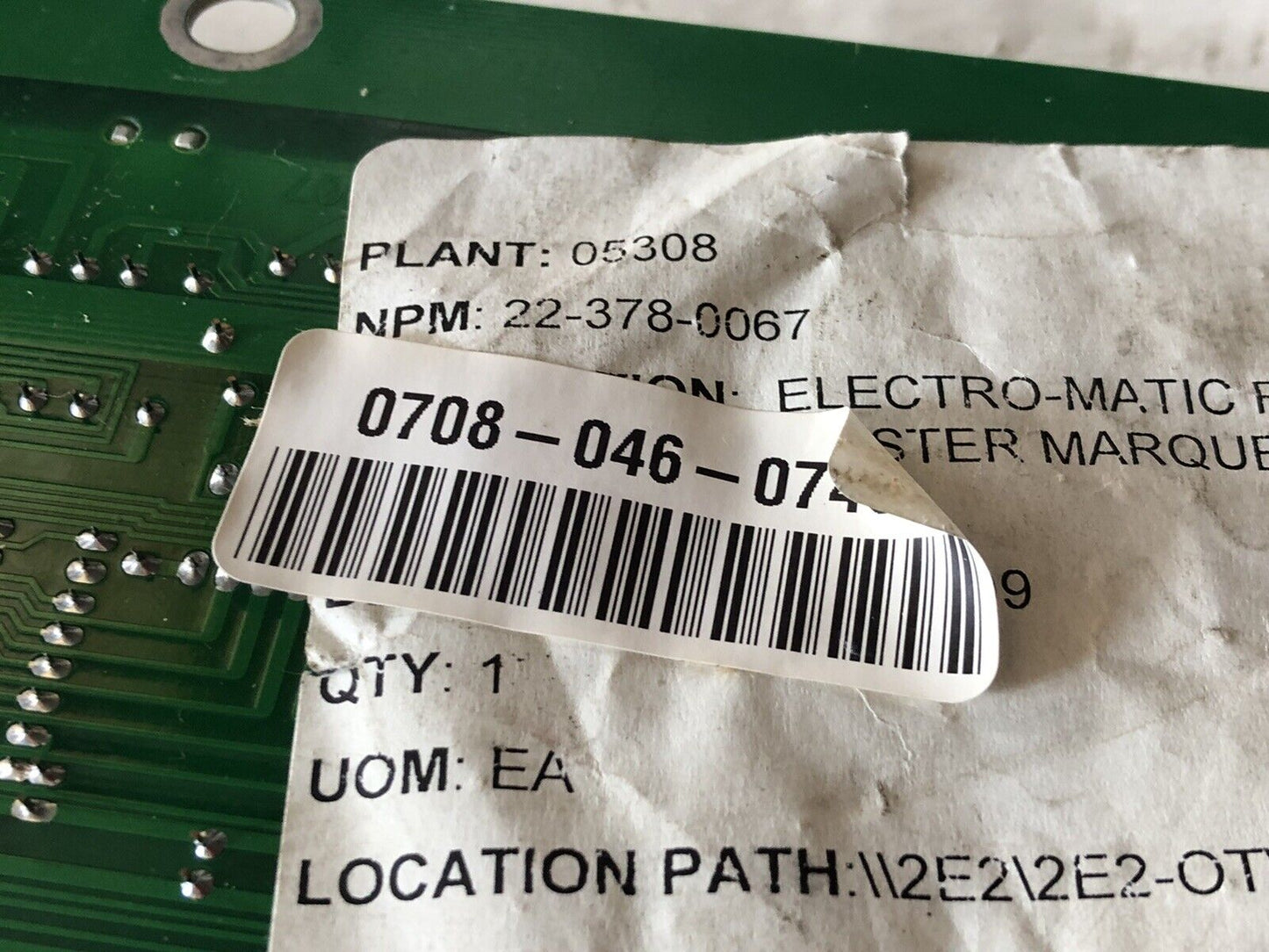 Electro-Matic 10389031A Big Dot 7 X 40 Marquee Display Master Board,223780067,Cg