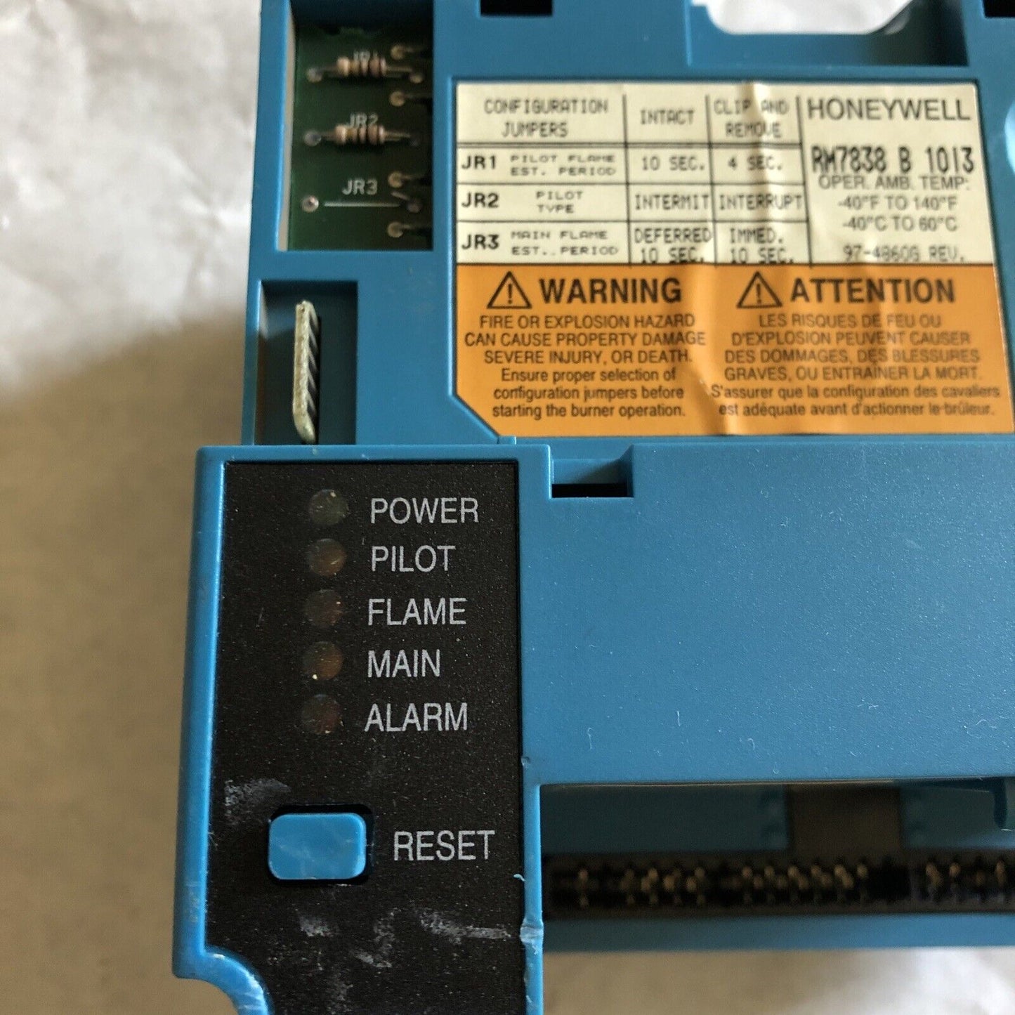 Honeywell Rm7838 B 1013,Rm7838b1013 Burner Controller,(Power On,Internal Err),Ct
