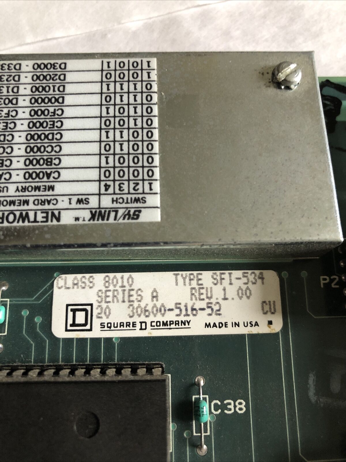 Square-D 30600-153 50,8010 Sfi-534 Sy/Max Class 8010 Type Ibm Interface,Ec
