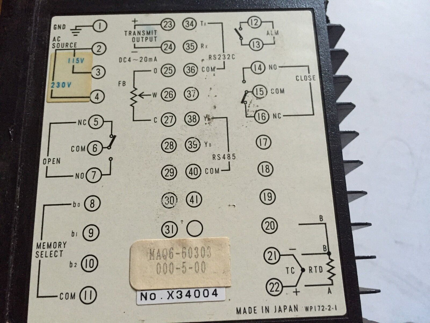 Shinko Maq6-603 13-000-5, Mcd,Shinko Maq6-60313 000-5 Controller,Ea