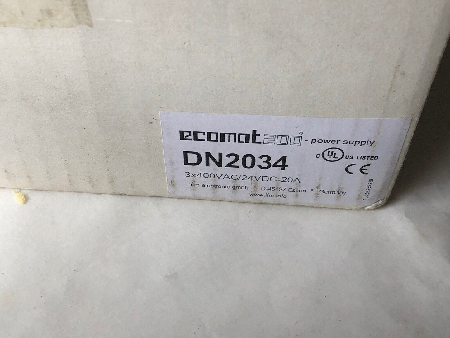 New Ifm Electronic Ecomat 200 Dn2034 Mode Power Supply,3 X 400Vac/ 24Vdc- 20A,Ac