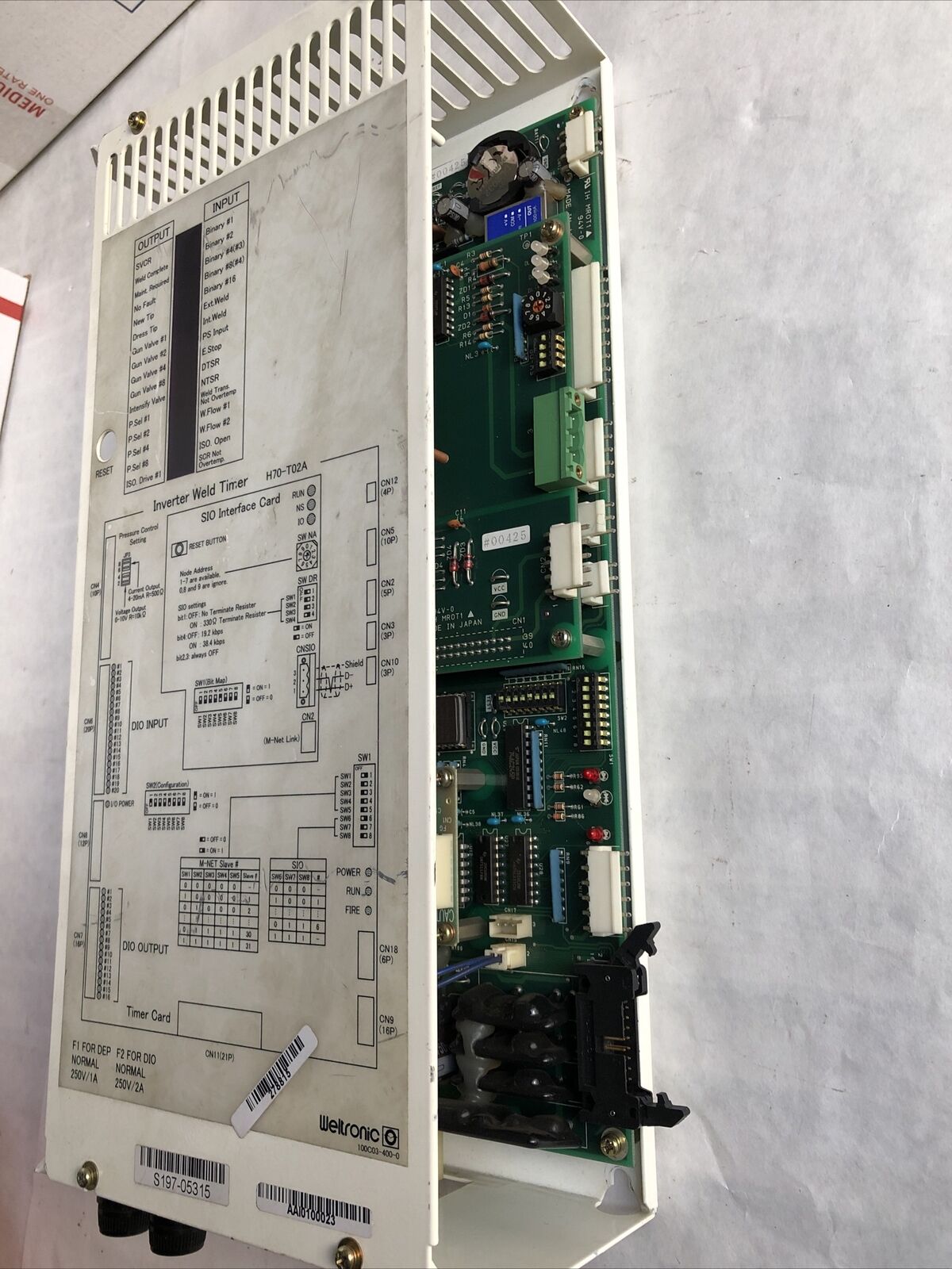 Weltronic H70-T02a, Wtc A2-1225-30,S430-V1.2 Inverter Welding Timer,Ee,Fb