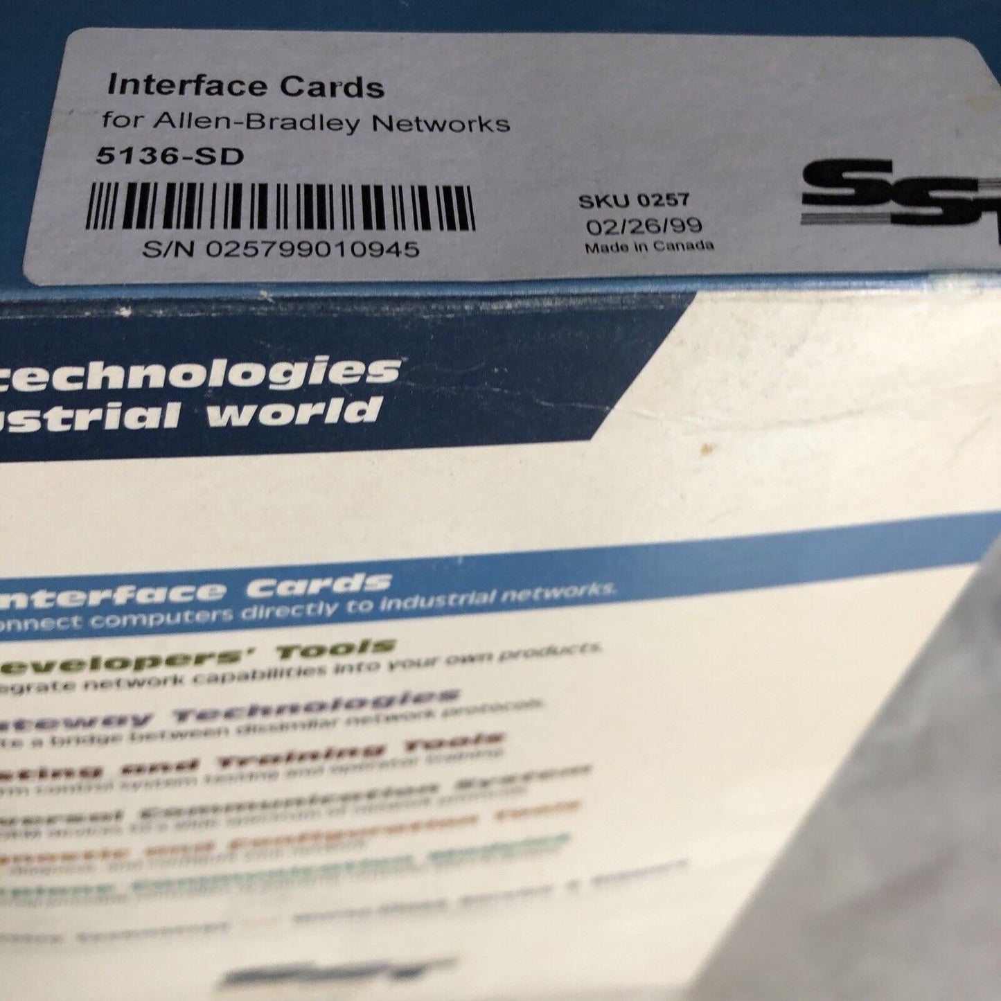 New Sst 5136-Sd,1643,S-S Technologie Network Interface Card Z180 Processor,Fg