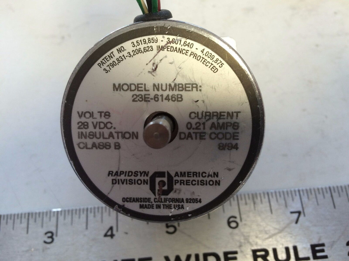New Rapidsyn 23E-6146B Division Stepper Motor 28Vdc 0.21Amps , Ec