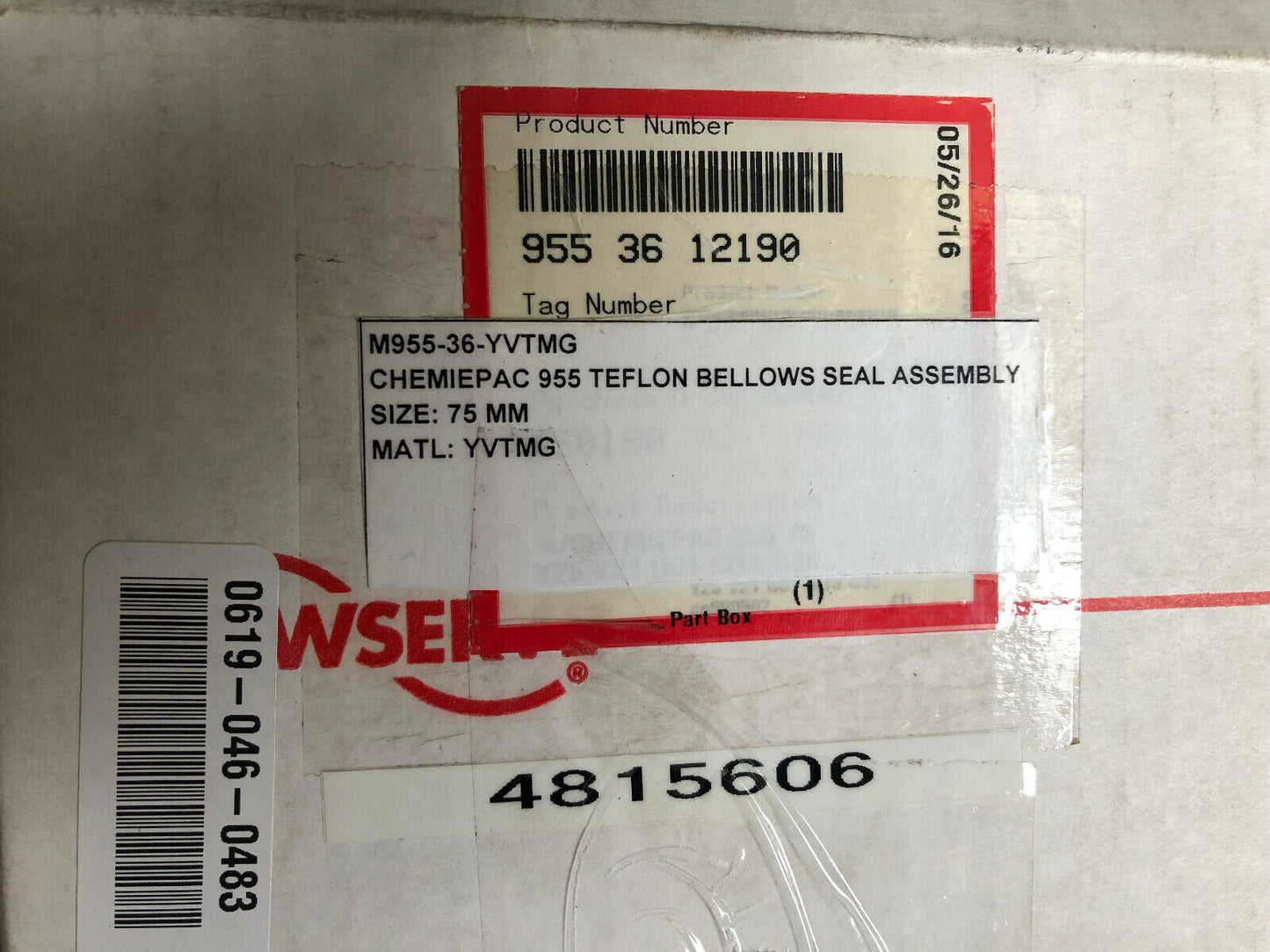 Flowserve 955-36-12190 Teflon Bellows Seal Assembly,0942 3630 0-1,Ht#38275,Sk