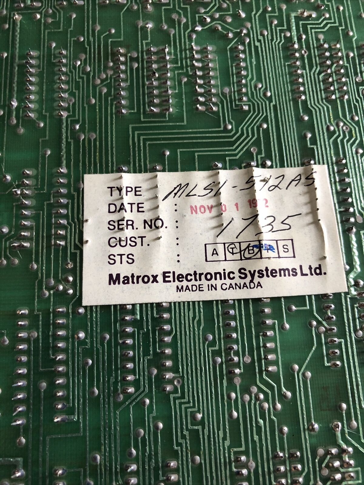 Matrox Mlsi 512 As,Matrox Mls1 512 As Pcb Board,Bl