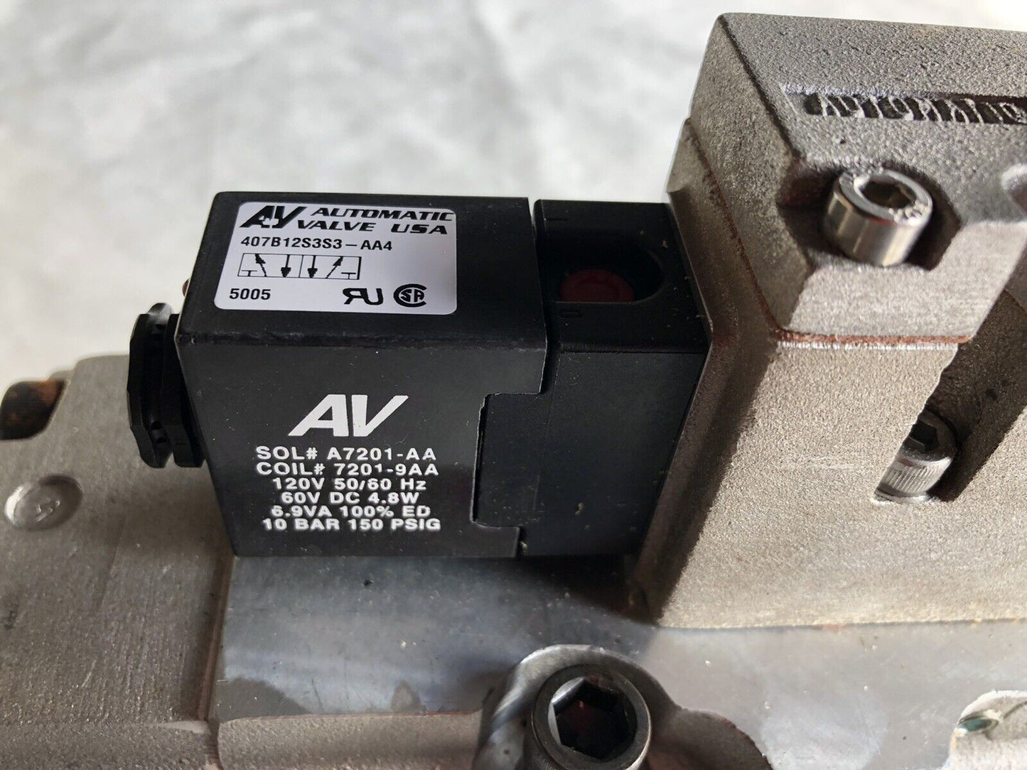 New Automatic Valve 407B12s3s3-Aa4 Av Weather-Proof Solenoid A7201-Aa,120V,Aj,Ev
