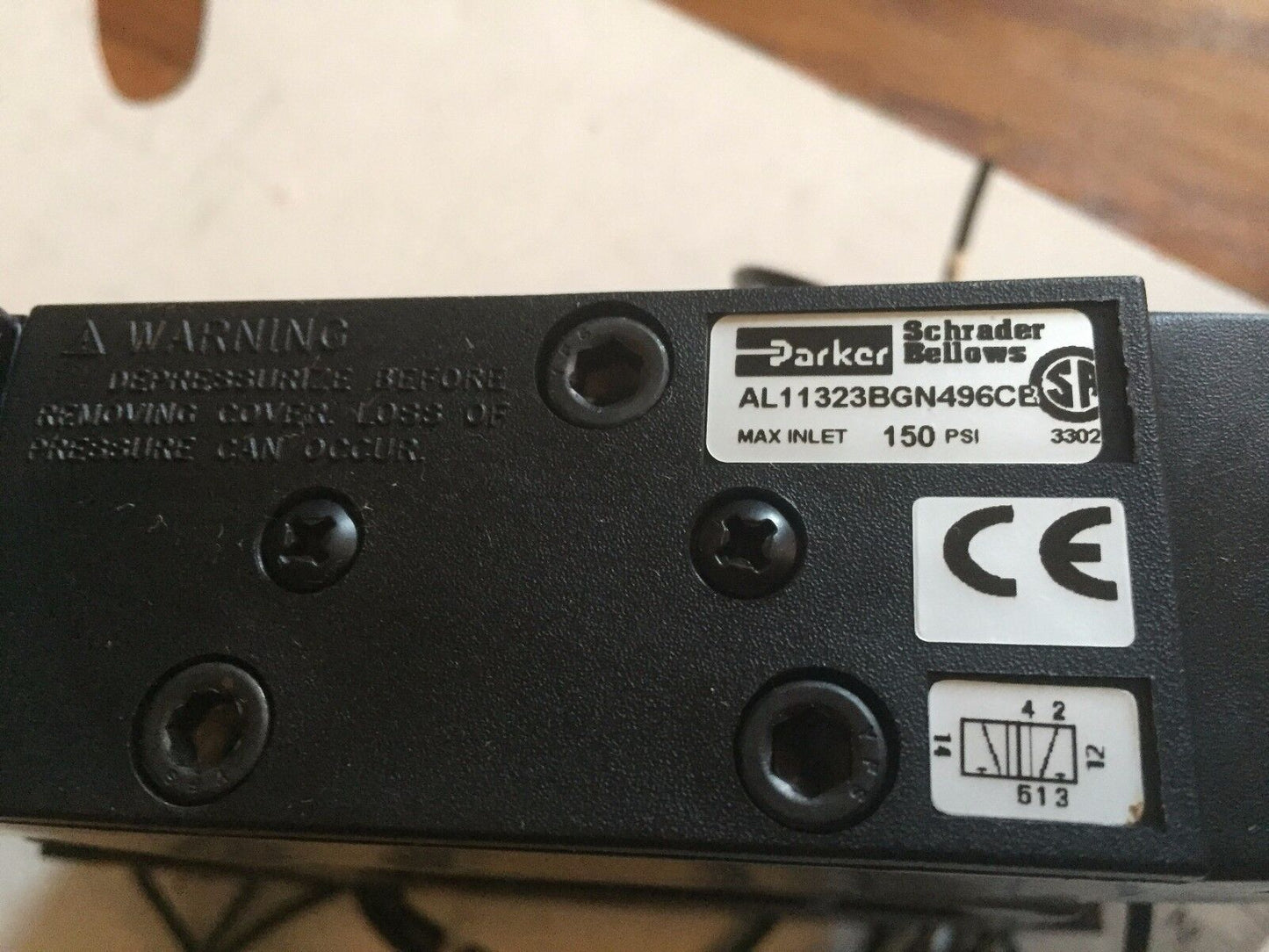 Parker Al11323bgn496cb Pneumatic K593-303 24Vdc 6 W Solenoid Valve K142175,Aa