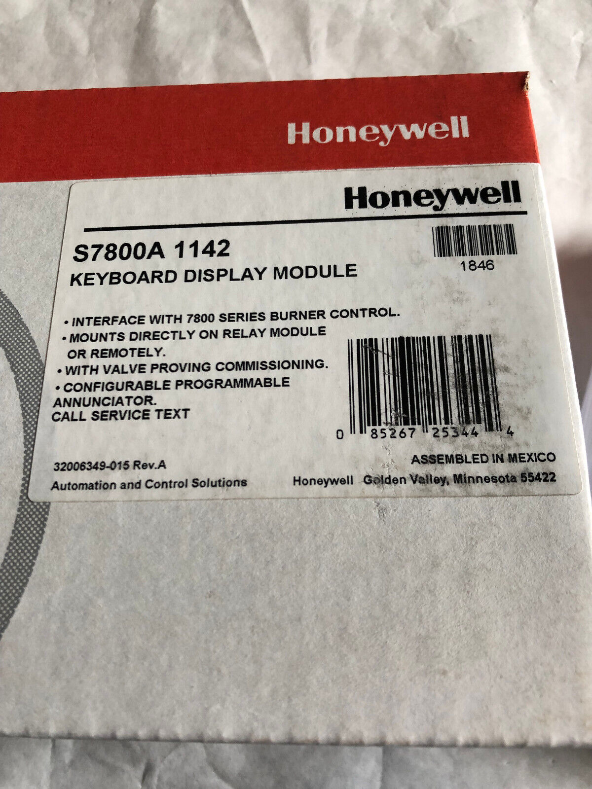 New Honeywell S7800 A 1142 Keyboard Display Module English,S7800a1142,Cv