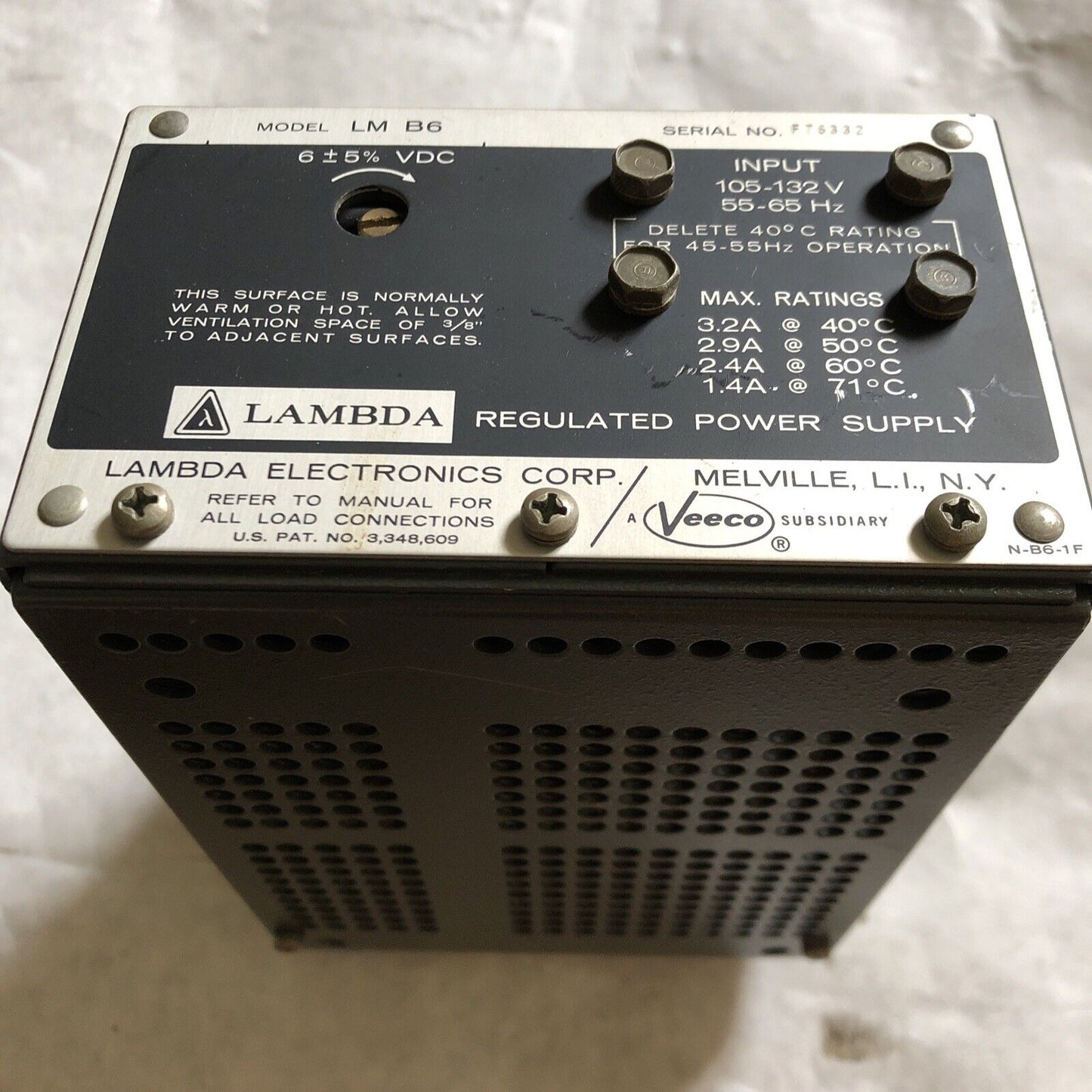 Lambda Lm B6 Regulated Power Supply 10Amp,Bc