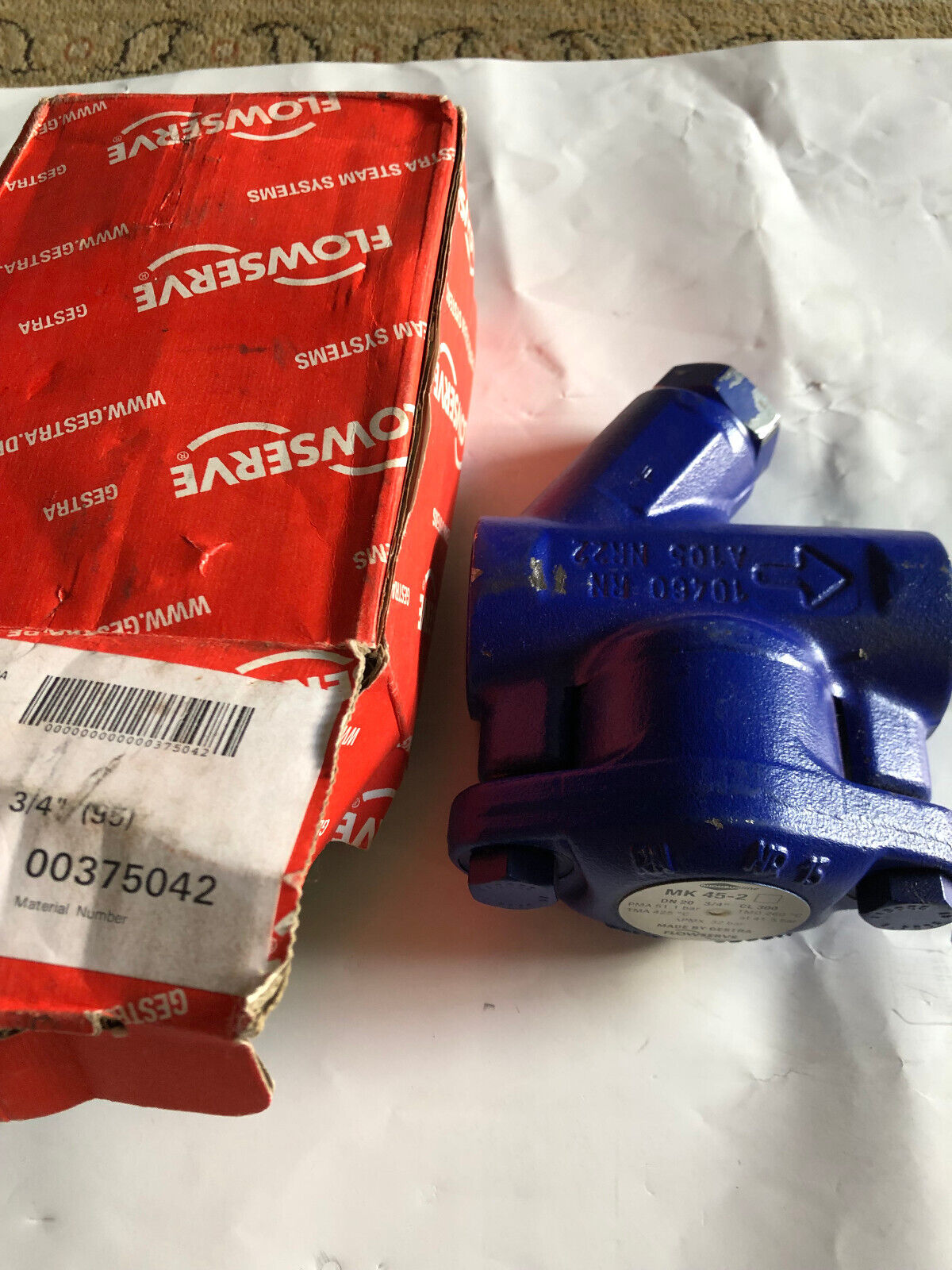 3/4" Flowserve Mk 45-2 Dn 20 3/4" Cl 300 Thermostatic Steam Trap,Gestra A105,Am