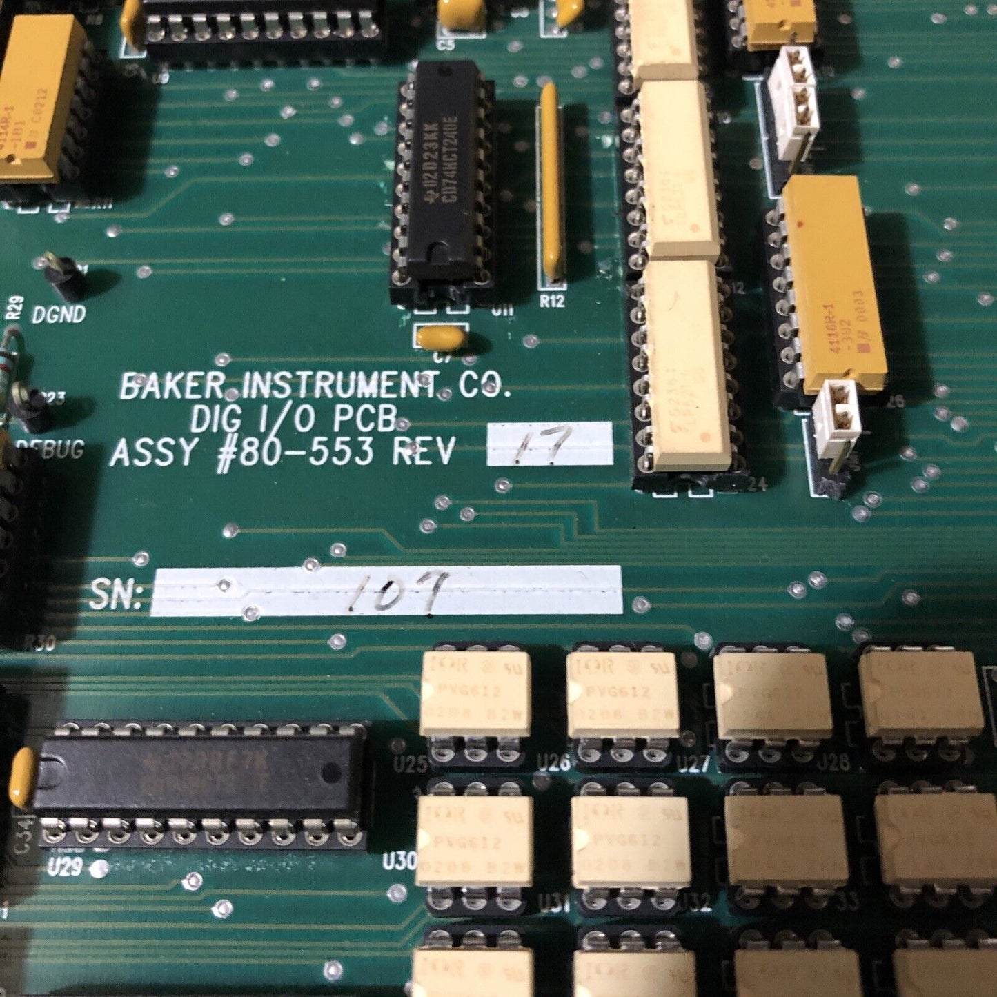 Baker Instruments 80-553 Cnc Dig I/O Pcb Input/Output Circuit Board,Bo