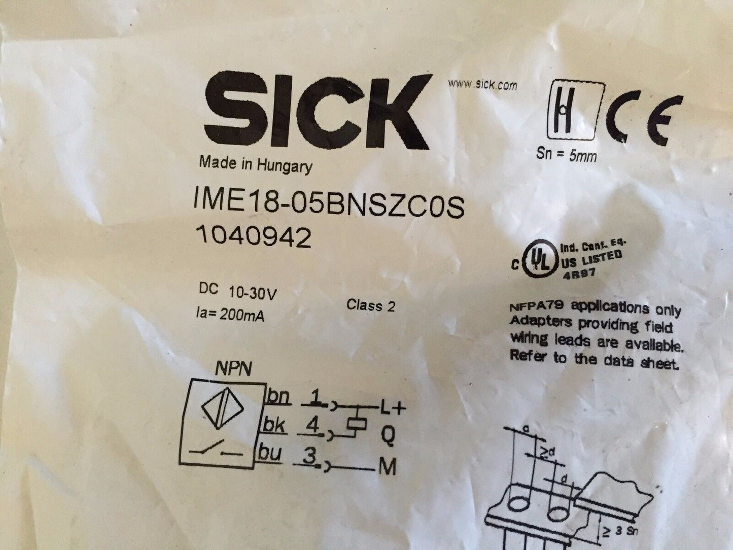 New Sick Ime18-05Bnszc0s Np0827 Sensor, 1Me18-05Bnszc0s,Cf