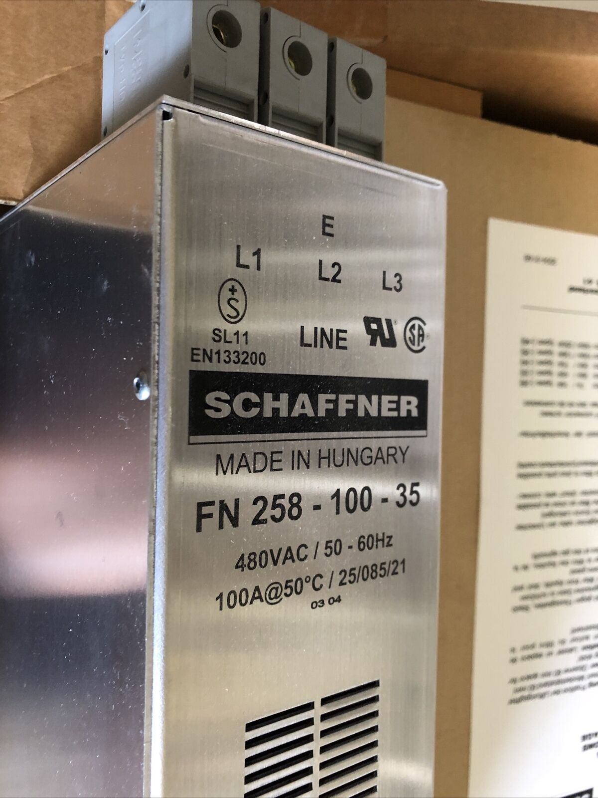 New Schaffner Fn 258-100-35 Line Filter,Aj