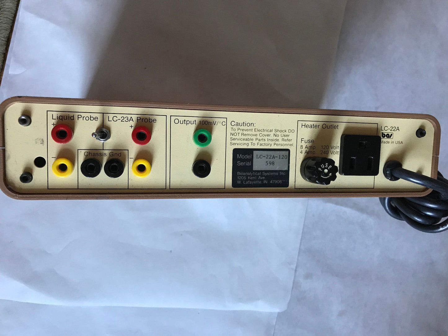 Bioanalytical Systems Lc-22A-120 Temperature Controller Lc-22A,Et