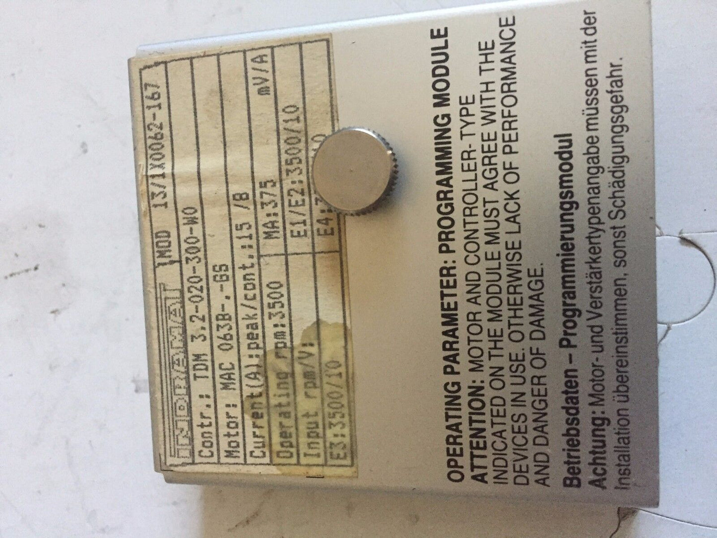 Indramat 13/1X0062-167 Bosch Program Tdm-3.2-20-300-W0 Mod131x0062167,Bv