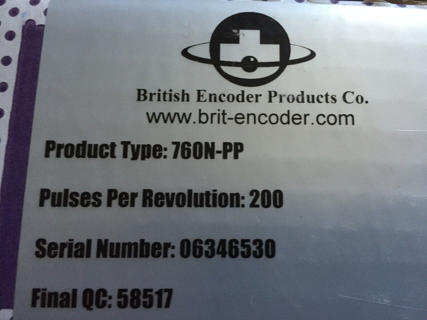 New British 760N-Pp Encoder Encoder,760N Pp,Ee