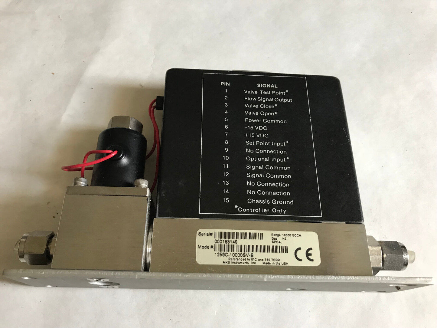 Mks Instruments 1259C-10000Sv-S Mass Flow Controller ,Sa