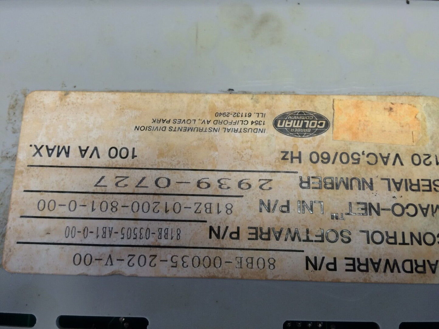 Barber Colman 80Be-00035-202-V-00 Cartridge Module 80Be-00035-202-V-00,Ck