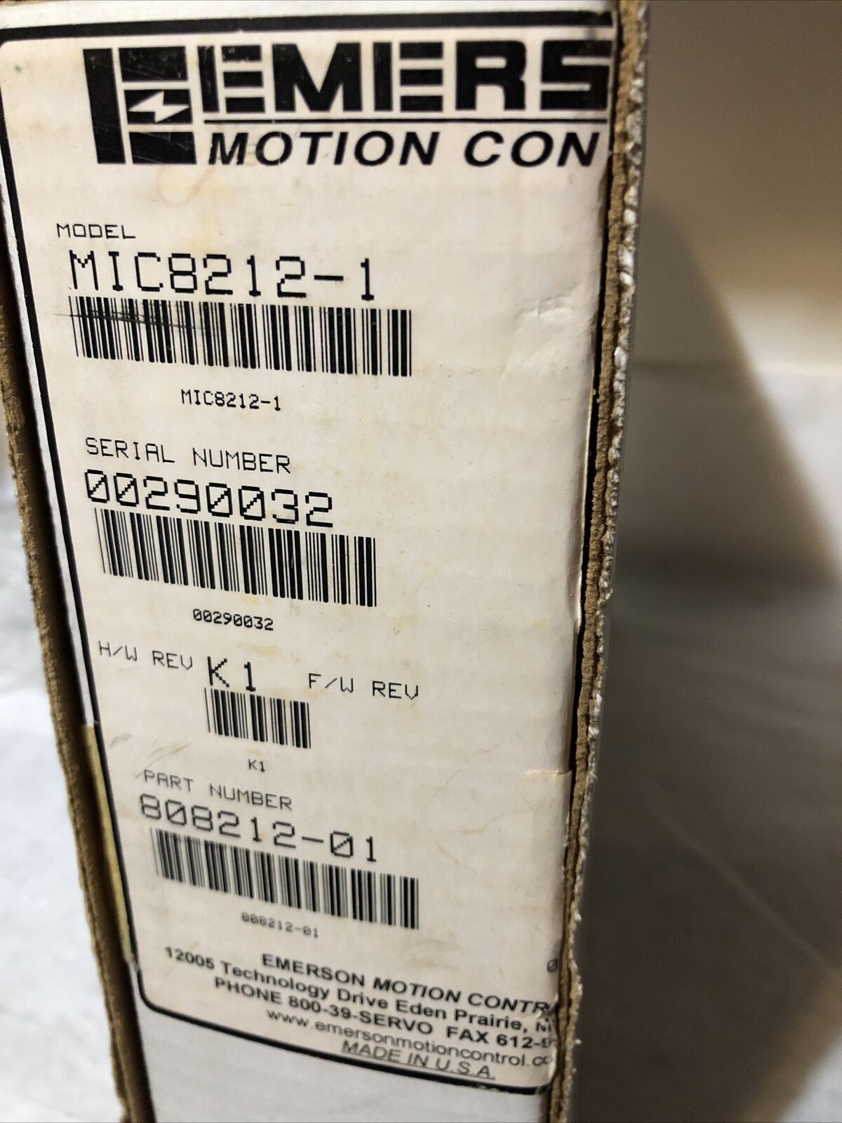 New Camco Emerson Mic 8212-1 Ifm Controller Mic 8212,308212,718212-01 L1,Bx