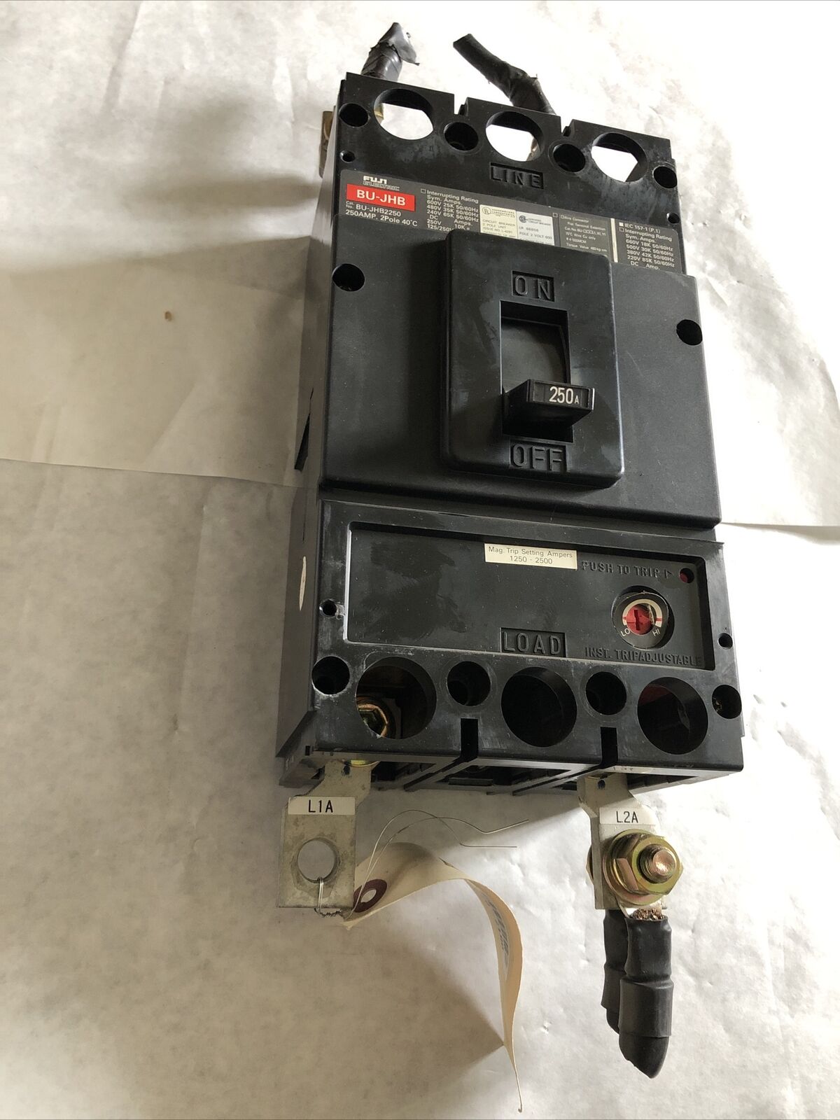 Fuji Bu-Jhb2250,Fuji Bu-Jhb Circuit Breaker,250 Amp,2-Pole,600 Vac/250 Vdc,Bm