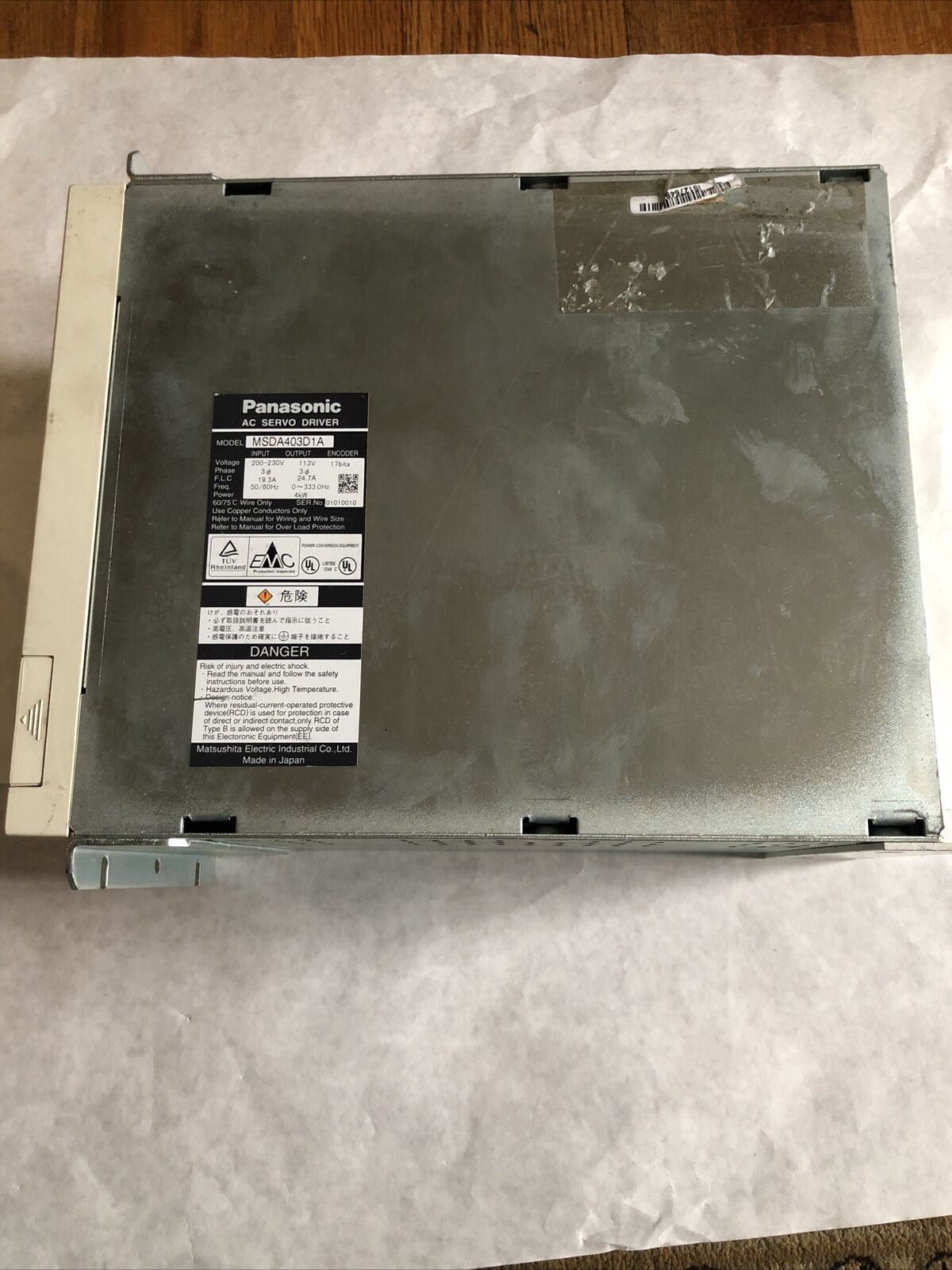 Panasonic Msda403d1a Ac Servo-Driver 113V Output,17Bits Encoder,4Kw,Bq