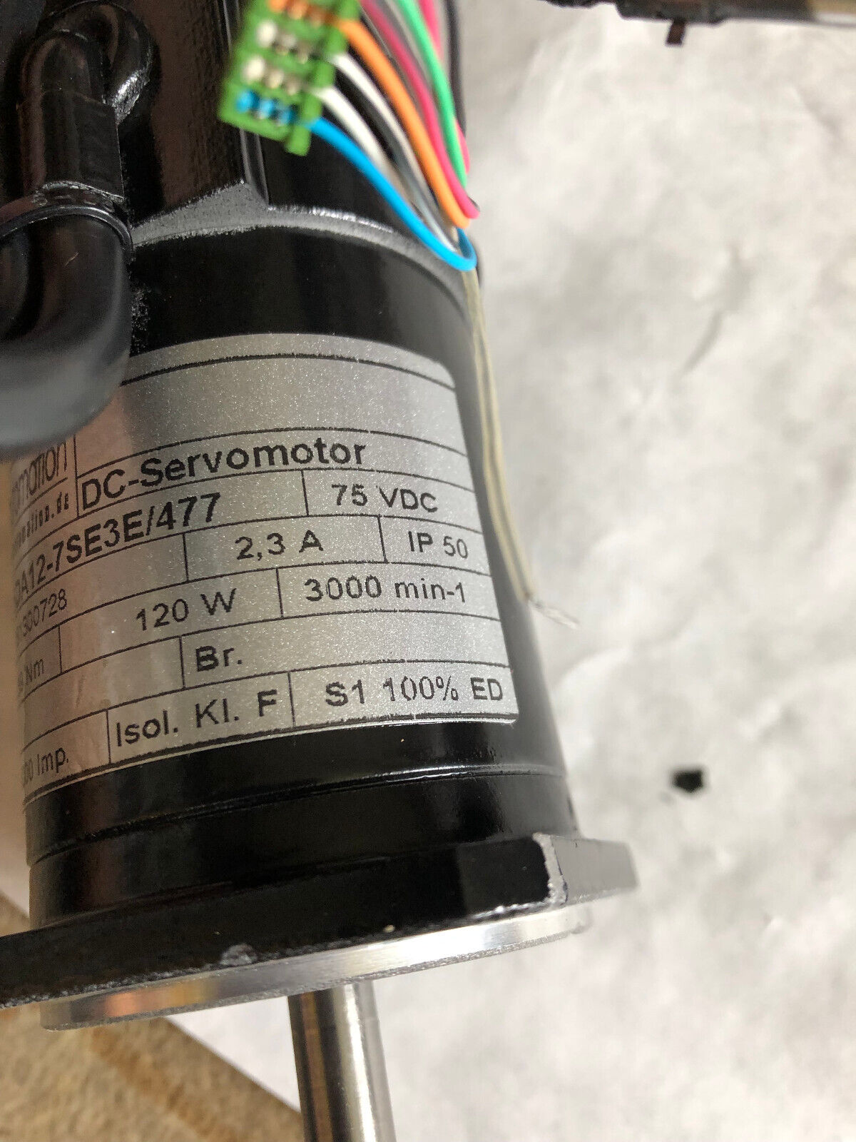 New Isel Automation 5Da12-7Se3e/477 Dc-Servomotor. 2.3A 3000Rpm, 120W,Bv