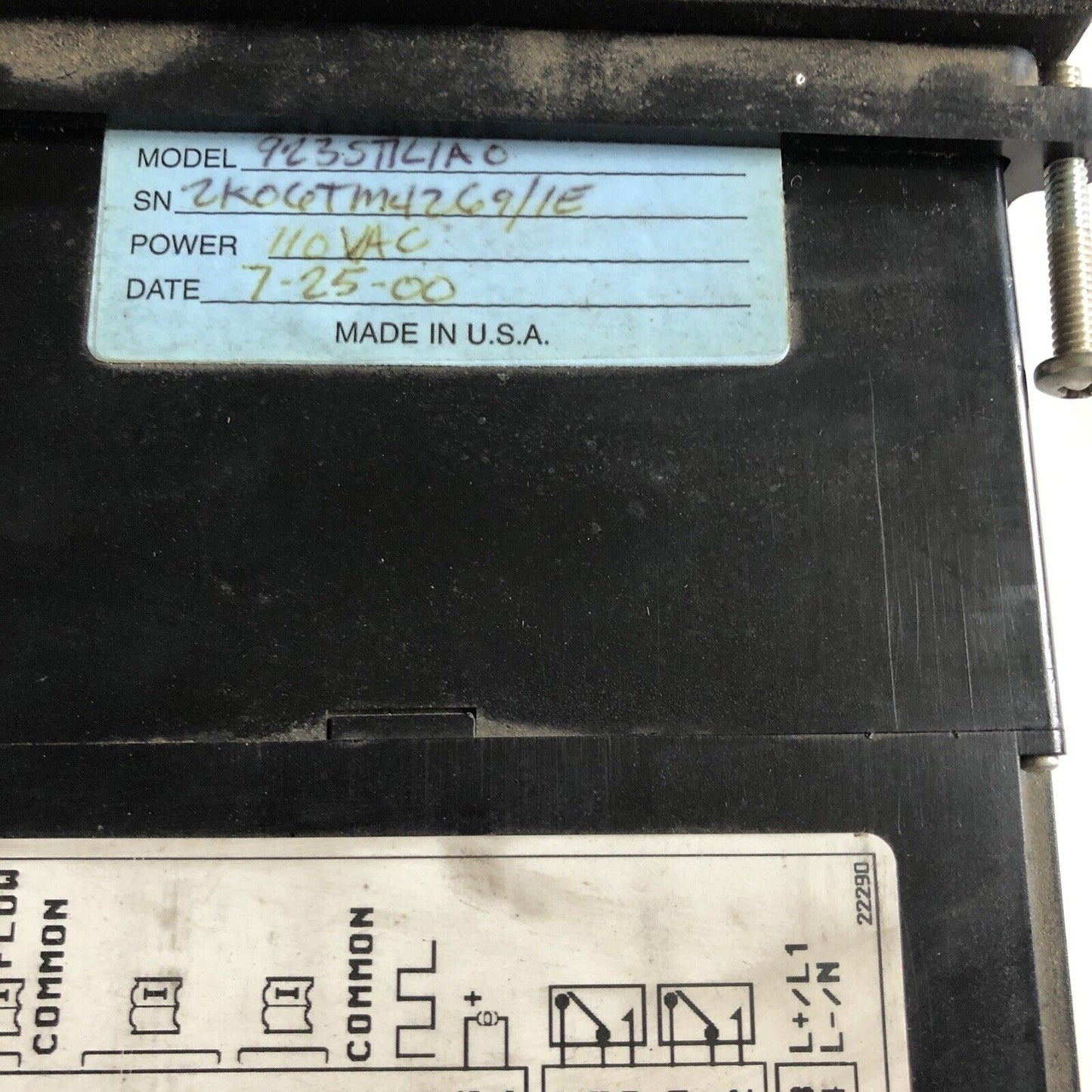 Flowmetrics 923 St1 Flow Controller, Operator Panel,923Stiliao,923Stil/Ao,Fg