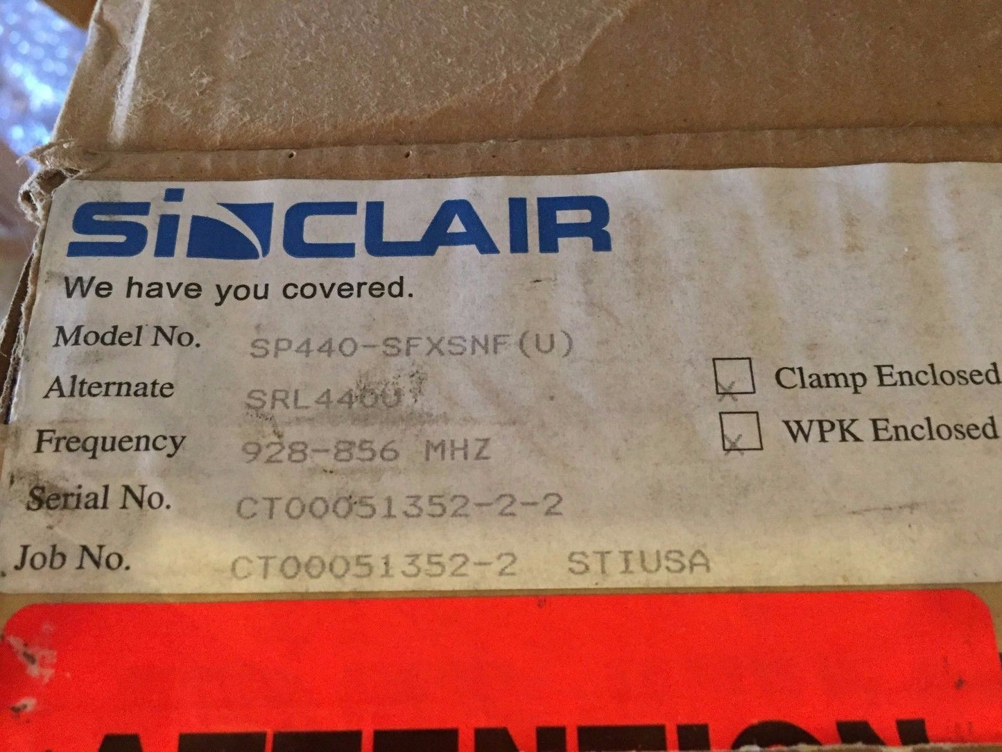 New Sinclair Sp440-Sfxsnf(U) Directional Antenna 6Dbd Gain 956Mhz,Srl440u,Cy