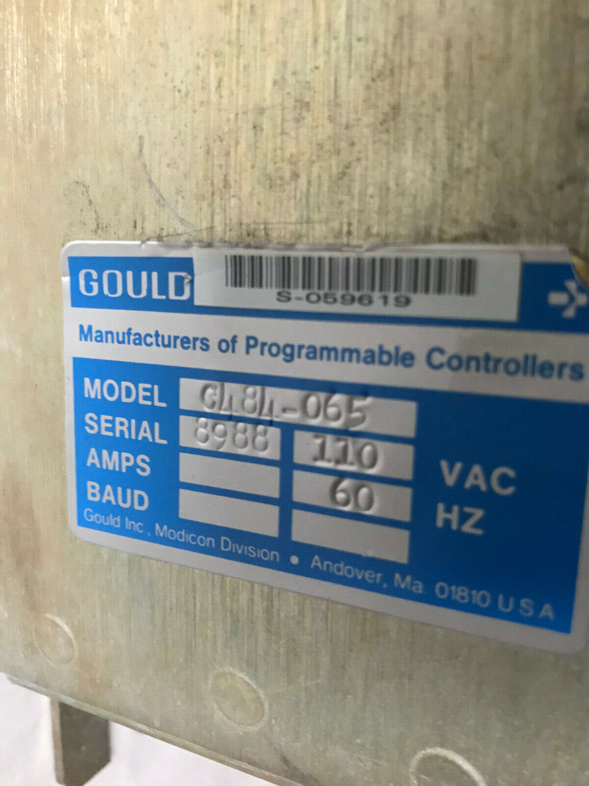 Gould C484-065,0484-065 Modicon Controller 110V,G484-065,484 Controller,Eu