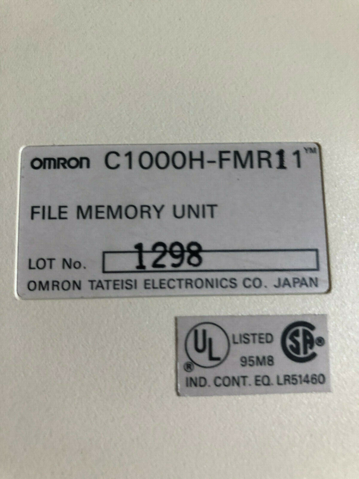 Omron C1000h-Fmr11 Plc File Memory Unit,Omron Fmr11,En