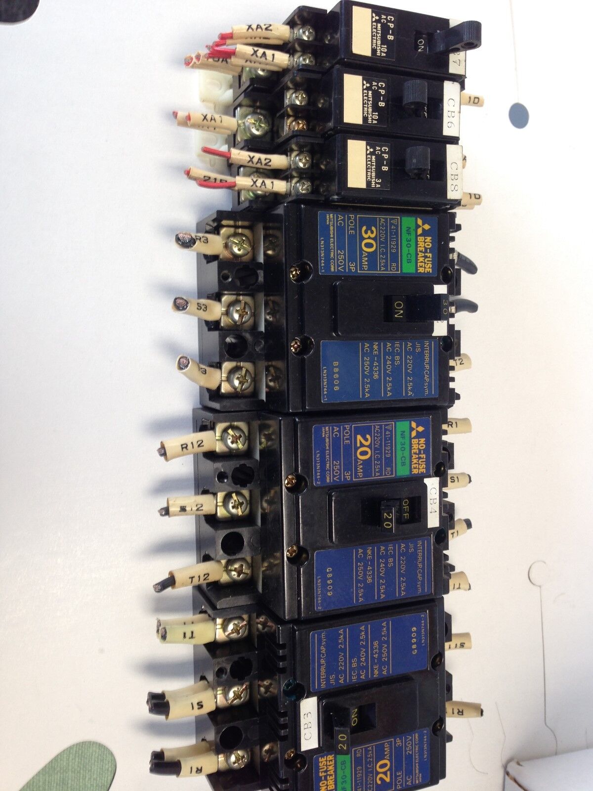 Lot 6 Mitsubishi Electric No-Fuse Breaker Nf30-Cb,Cp-B,20Amp,30 Amp,41-14668,Ek