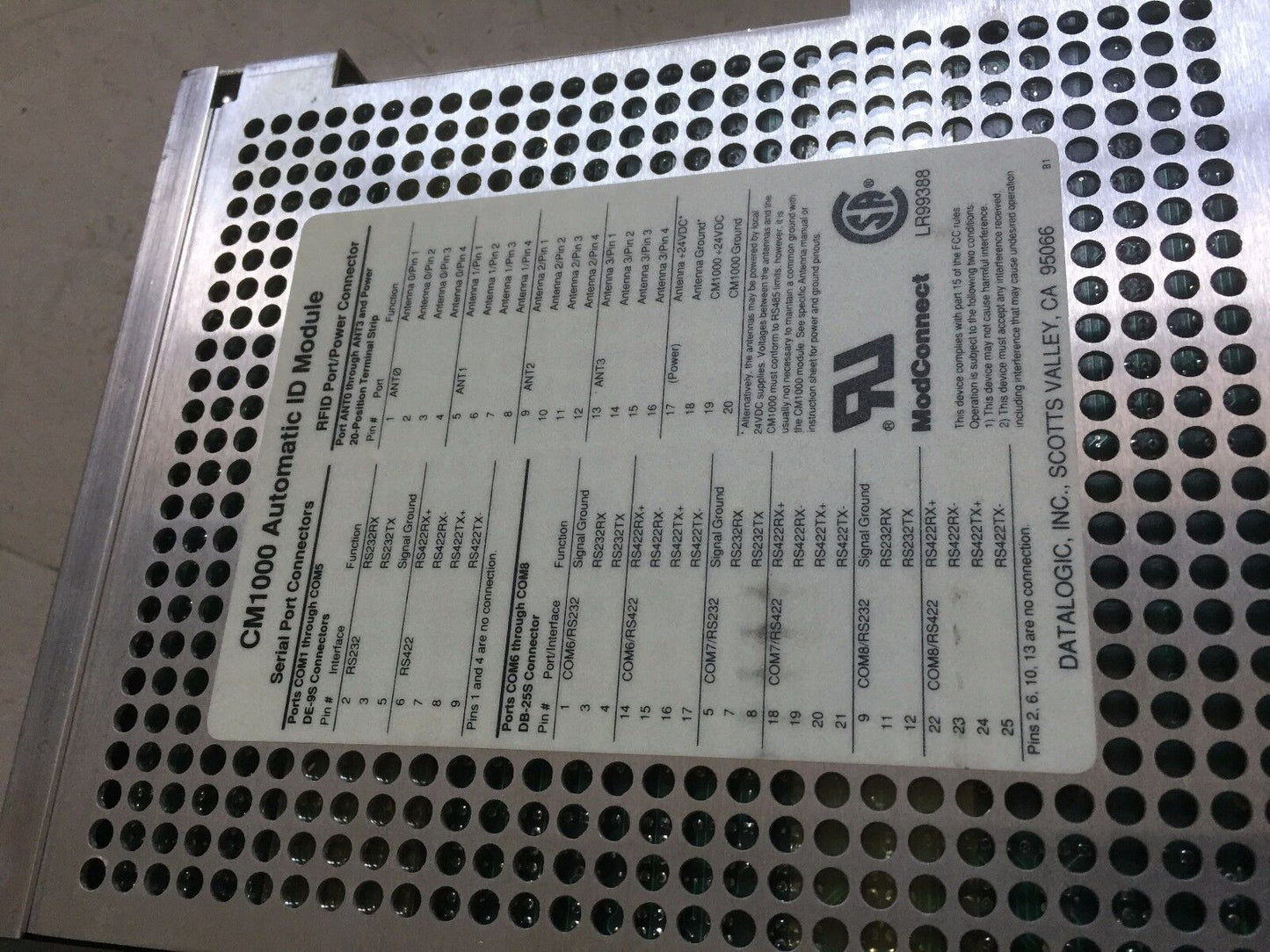 Escort Cm1000 Memory Systems Cm1000,Used Auto Id Module Cm1000,Ae,Fb