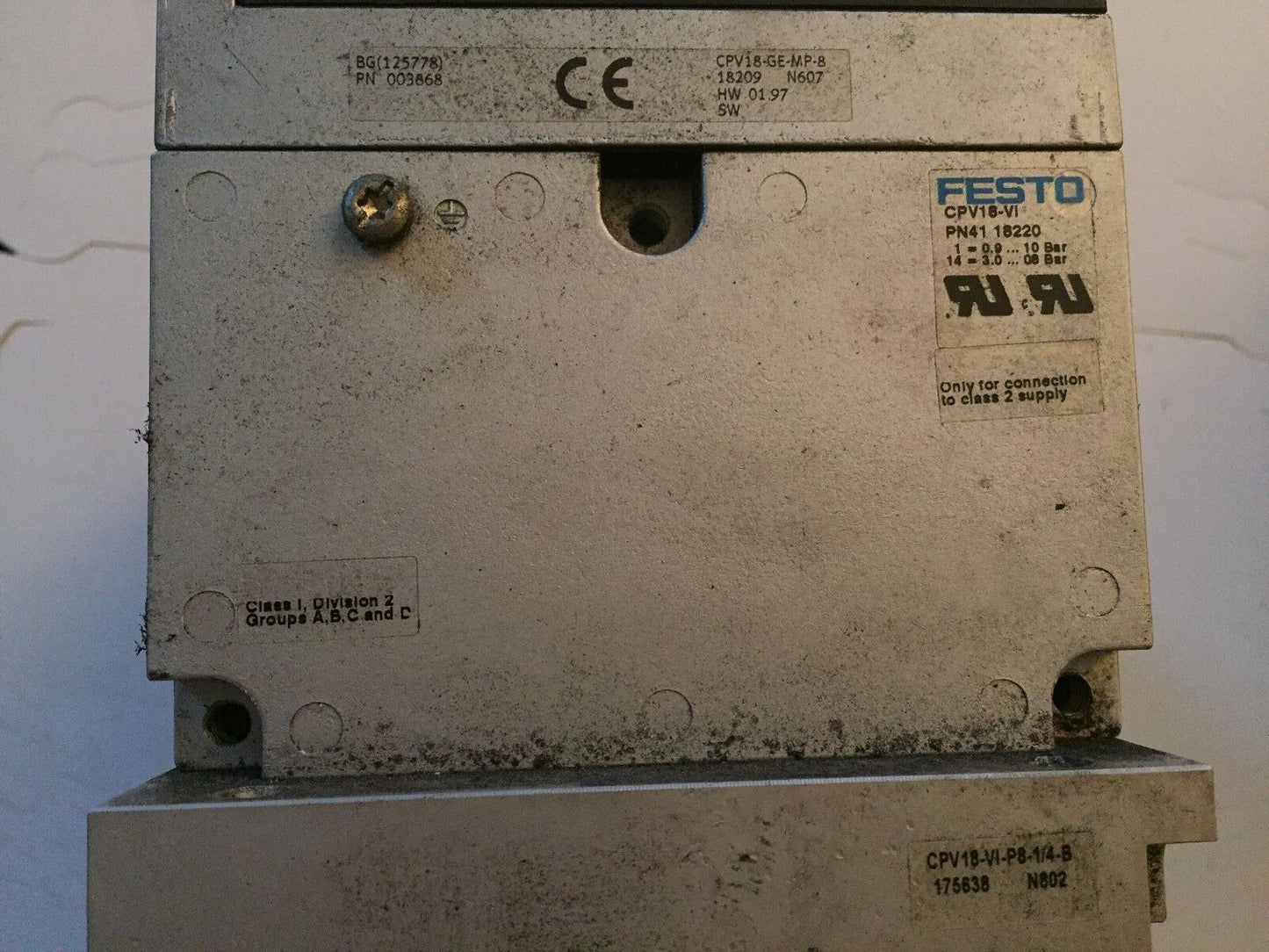 Festo Cpv18-Vi Pn41 18220,Po41,Cpv18-Ge-Mp-8,163 283,M802,Cpv18-Vi-P8-1/4-B,Br