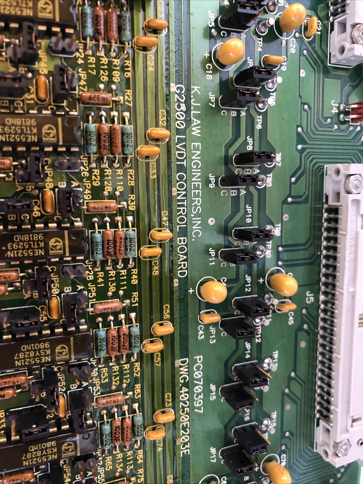K.J. Law Engineers G2500 Lvdt Transducer Dwg 40250E203e Board Pc070397,Df