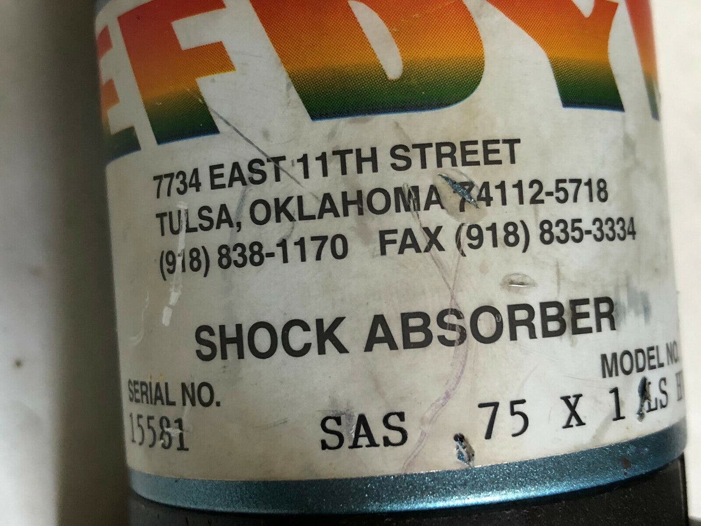 Efdyn Sas. 75X1 Ls Hv 99,15581 Shock Absorber 3/4" Bore 1" Stroke Lug Mount,Ck