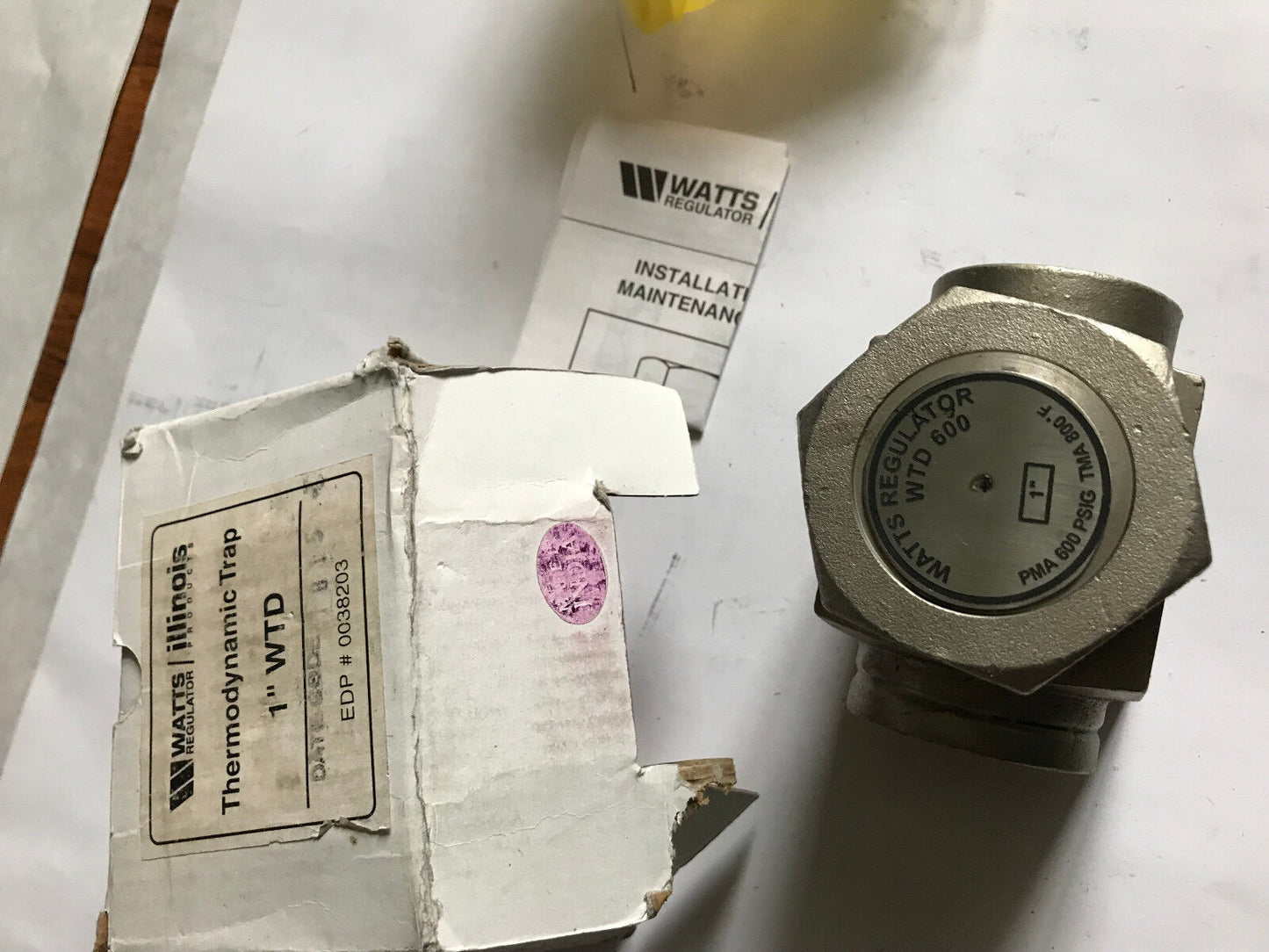 1" Watts Wtd600 Steam Trap Thermo-Dynamic Pma 600Psi,Watts Regulator Wtd600,Eg