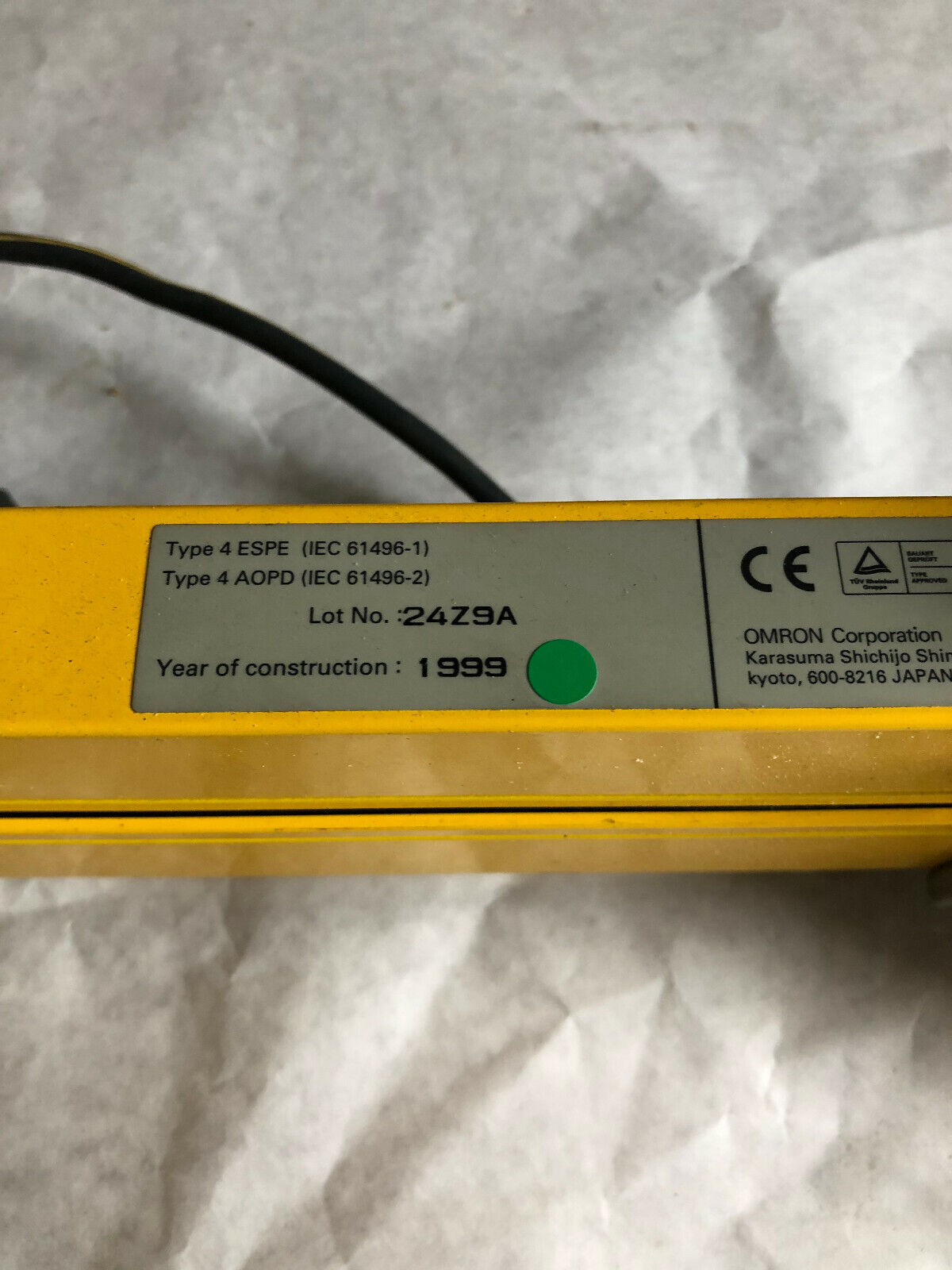Omron F3s-A481-D Espe Iec 61496-1 Type 4 Aopd Iec 61496-2,F3s-A481-L Curtain,Bd