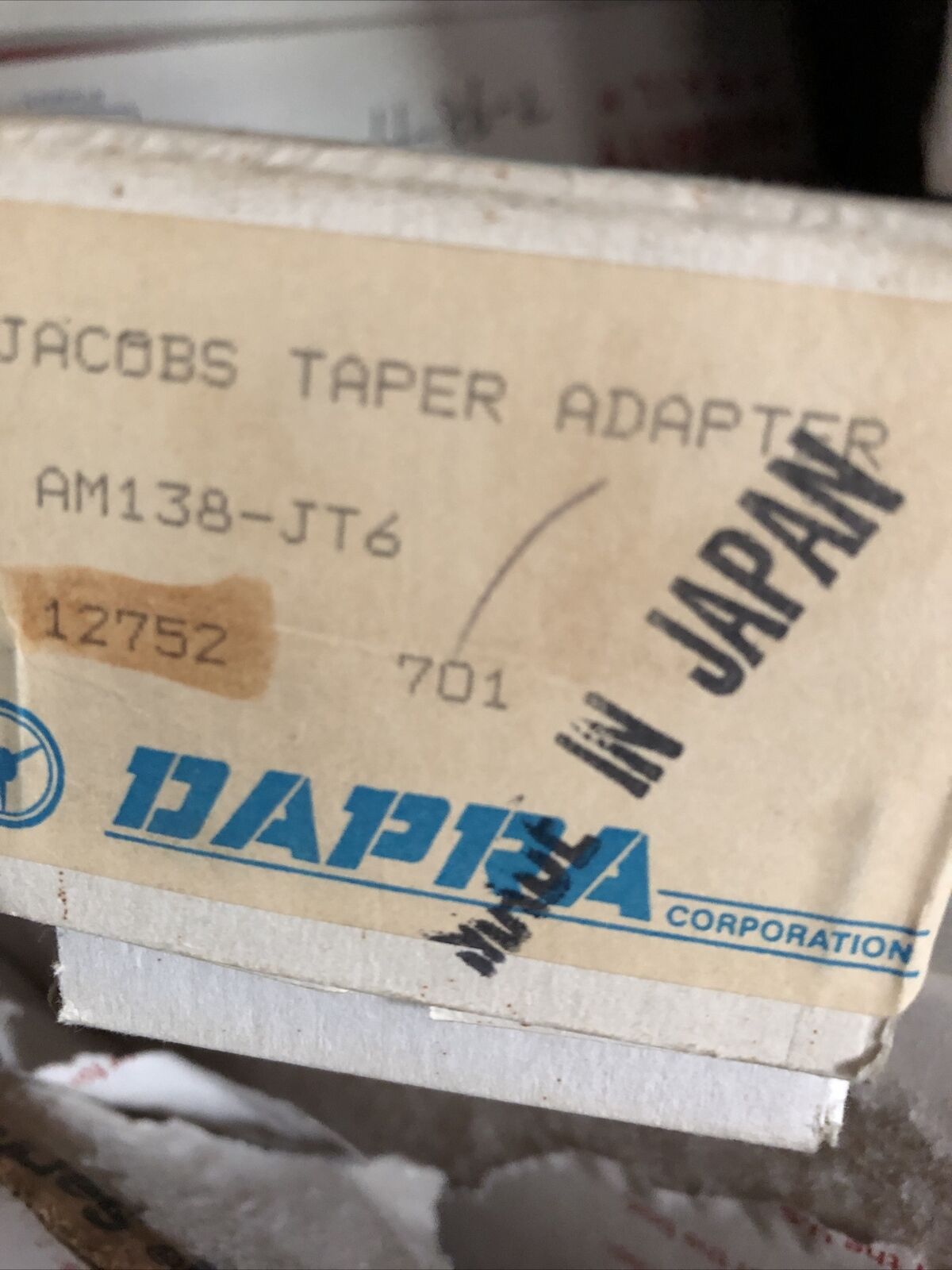 New Showa Am138-Jt6 #6 Jacobs Taper Adapter Dapra Am138,Ap