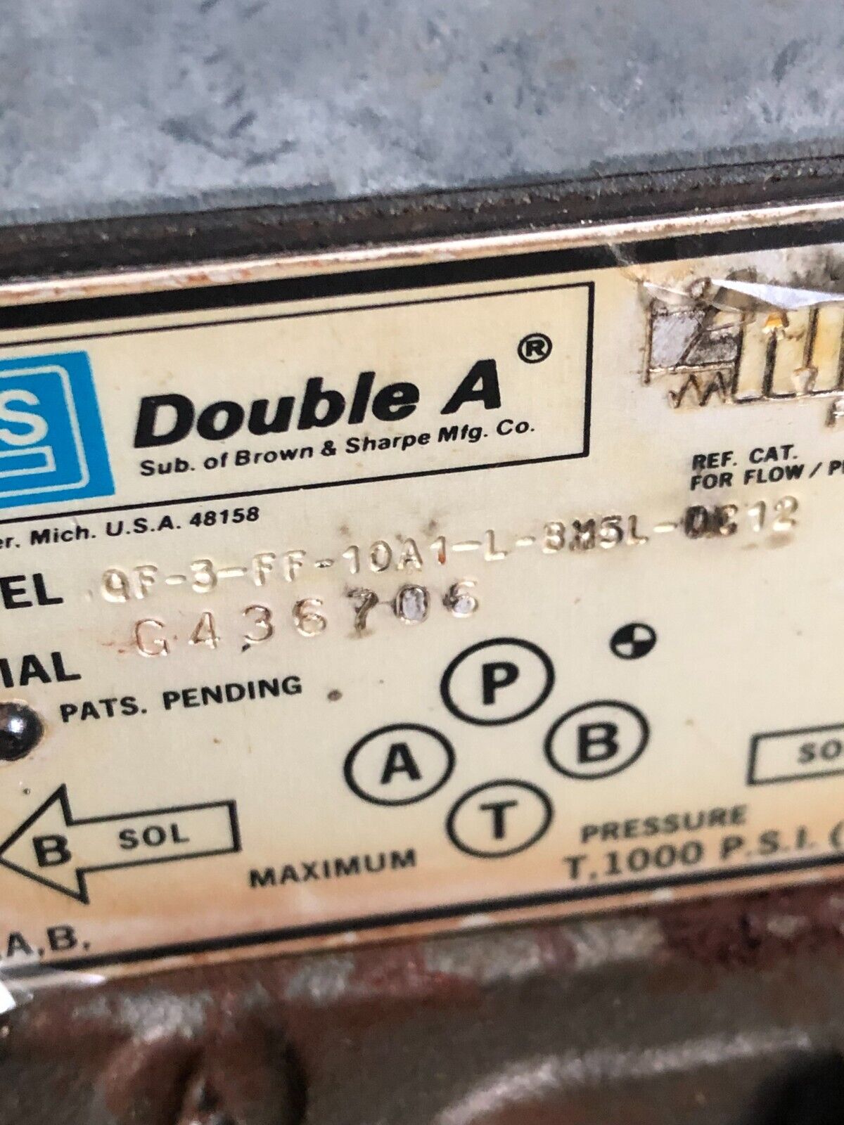 Double A Qf-06H-C-10B1-L-Y-T-Bh5l-Dc Hydraulic Valve,Df-3-Ff-10A1-L-Bh5l-Dc,Bp