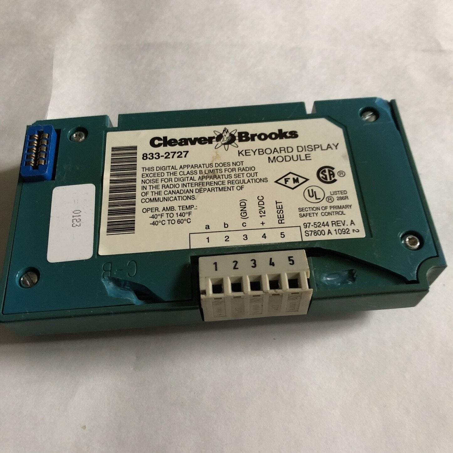 Cleaver Brooks 833-2727 Keyboard Display Module (Damaged & Weak Display ),Et