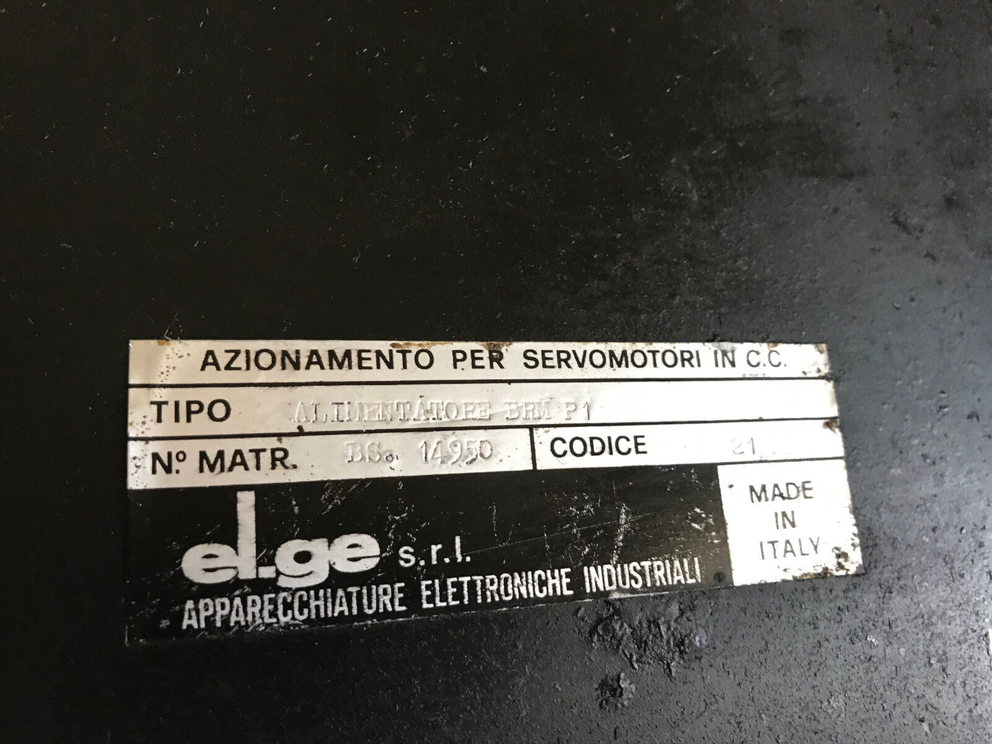 El.Ge Brm-P1,Type Brm-Pi Servo Drive Power Supply,Elge Brm-P1,Sd