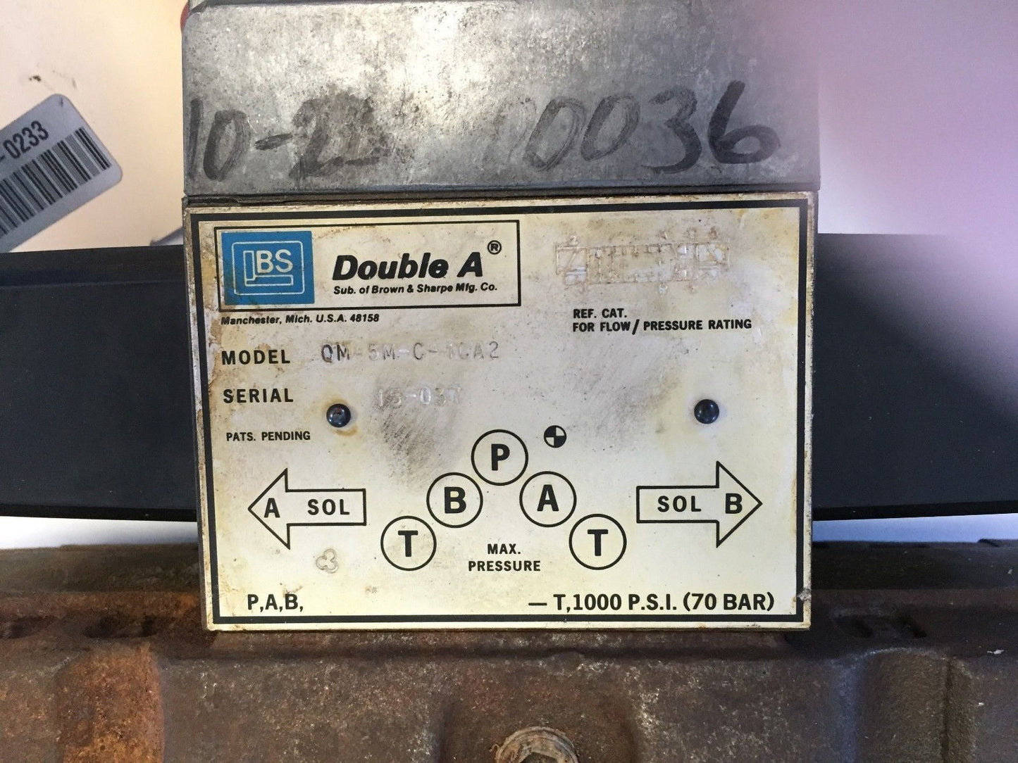 Lbs Double A Qm-5M-C-10A2,Bs Qm-06-T0-1062 Hydraulic Directional Valve,70 Bar,Hk