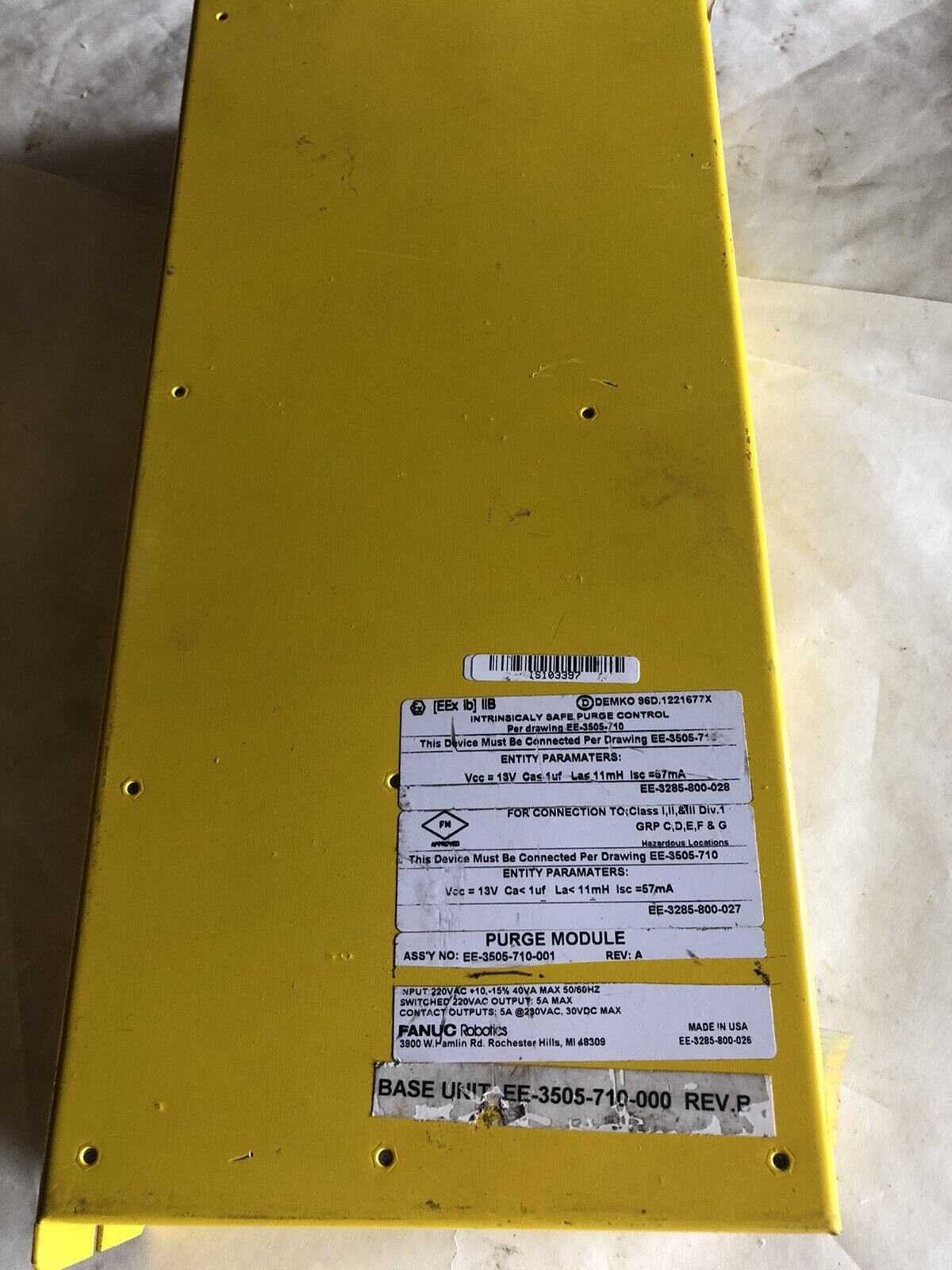 Fanuc Ee-3505-710-001 Robiotics A05b-2406-C120 Purge Module,Ee-3285-800-028,Cf
